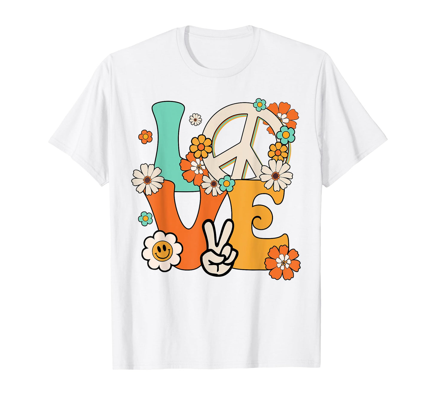 Peace Sign Love 60S 70S Tie Dye Hippie T-Shirt - Minimalist Print Unisex - T-Shirt, Sweatshirt, Hoodie