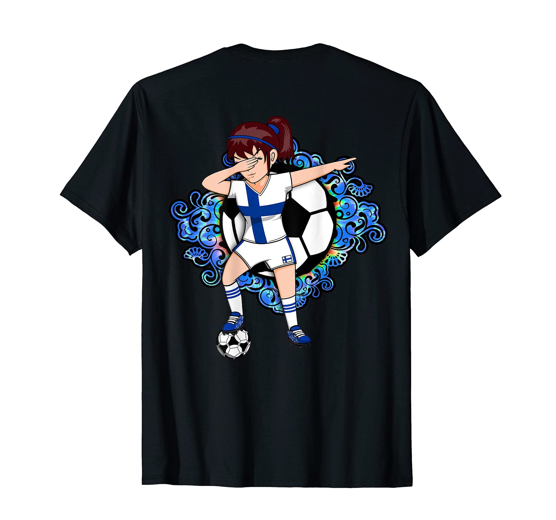 Dabbing Soccer Finland Jersey Floral T-Shirt - Novelty Apparel Men Women - T-Shirt, Sweatshirt, Hoodie