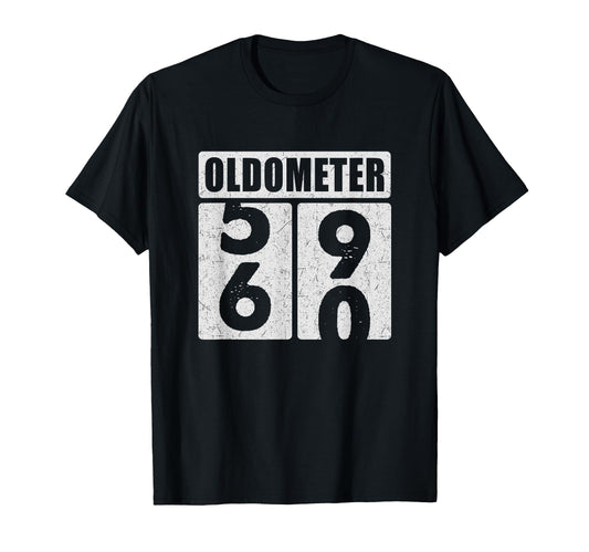 60Th Birthday 60 Year Old Oldometer 59 T-Shirt - Unique Graphic Men Women - T-Shirt, Sweatshirt, Hoodie