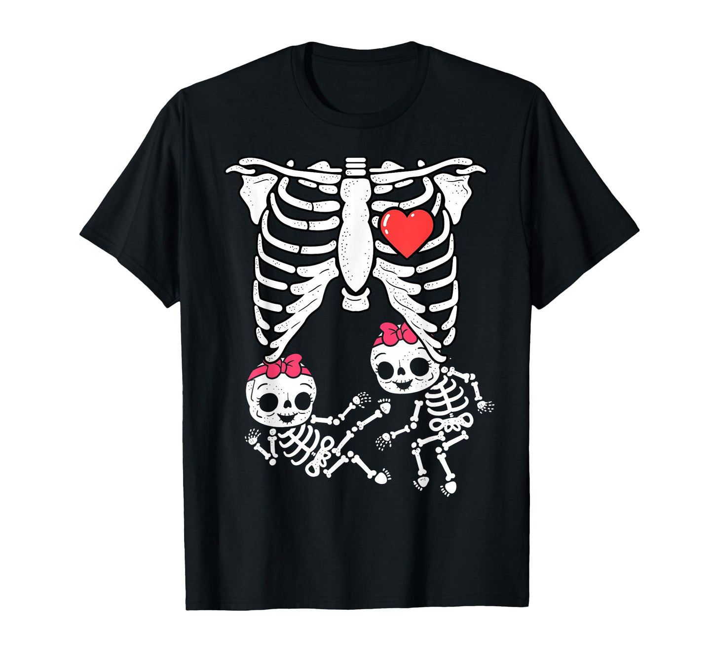 Skeleton Pregnancy Twins X Ray Pregnant T-Shirt - Graphic Print Unisex - T-Shirt, Sweatshirt, Hoodie