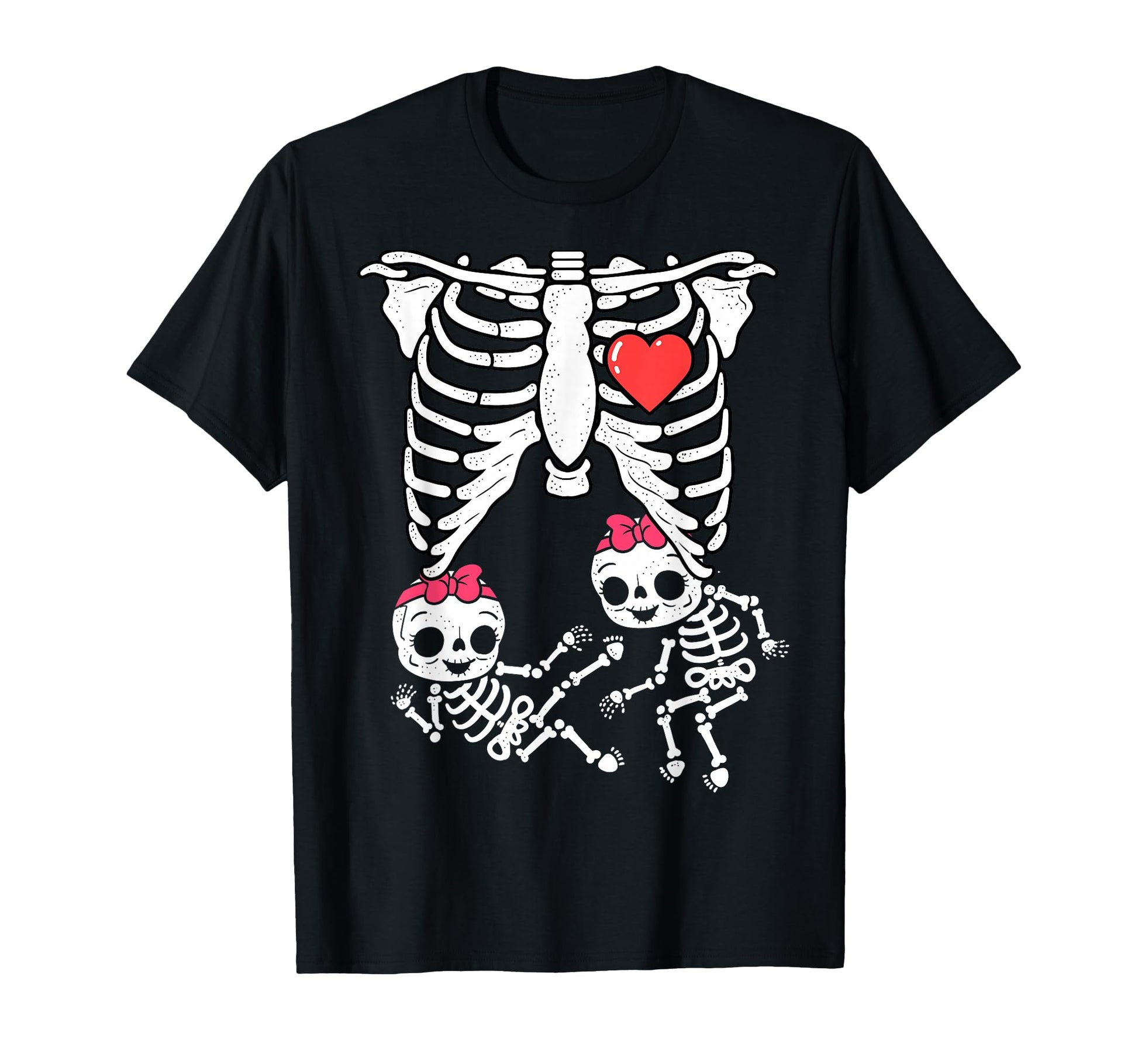 Skeleton Pregnancy Twins X Ray Pregnant T-Shirt - Graphic Print Unisex - T-Shirt, Sweatshirt, Hoodie