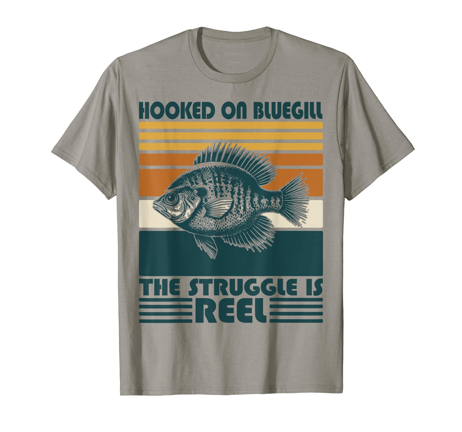 Fisherman Hooked Bluegill Struggle T-Shirt - Fun Novelty Design for Adults - T-Shirt, Sweatshirt, Hoodie