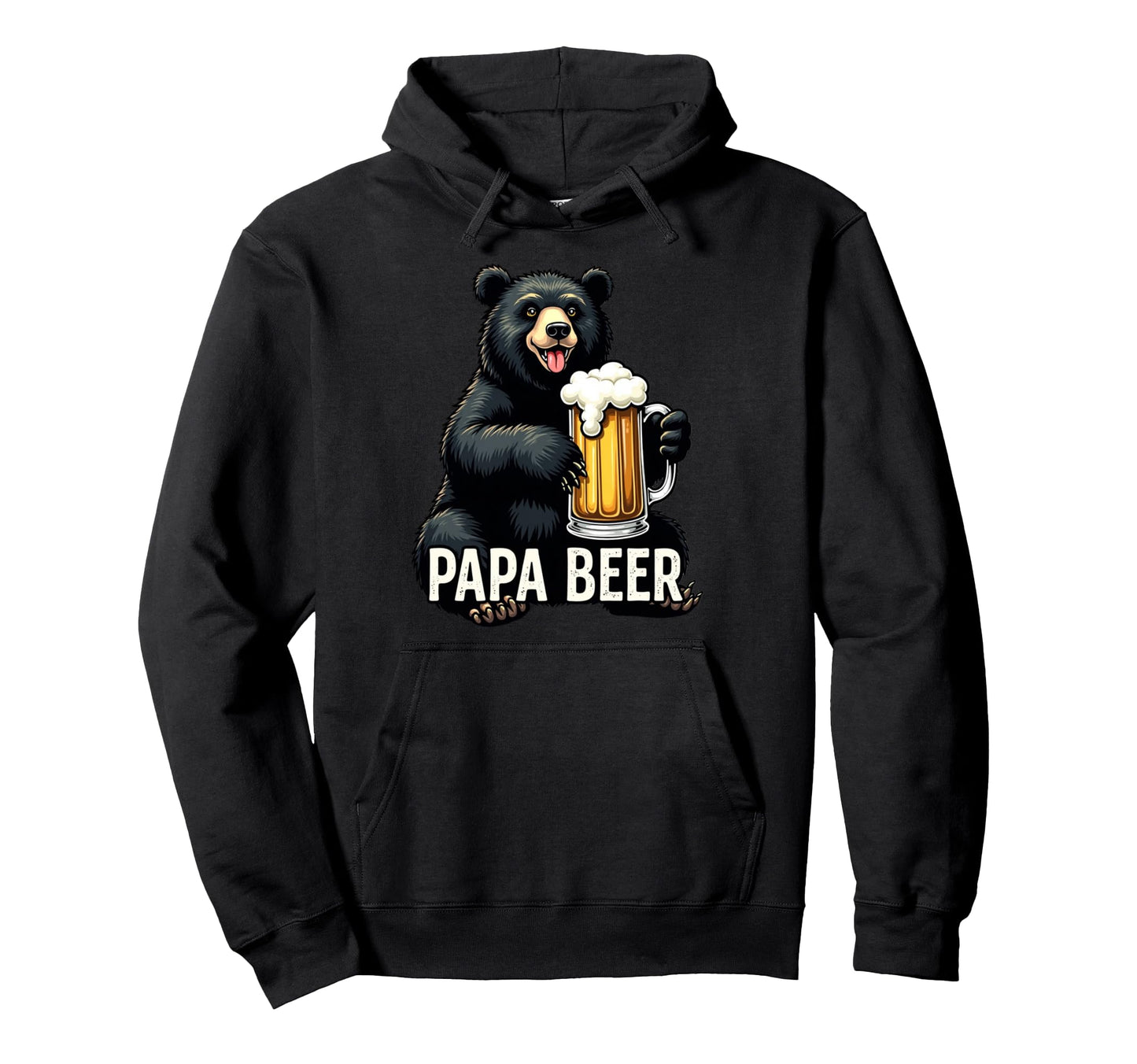 Papa Beer Bear And Beer Hoodie - Custom Art Print Unisex - T-Shirt, Sweatshirt, Hoodie