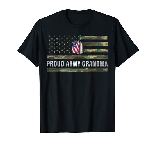 American Flag Proud Army Grandma T-Shirt - Aesthetic Graphic Unisex - T-Shirt, Sweatshirt, Hoodie