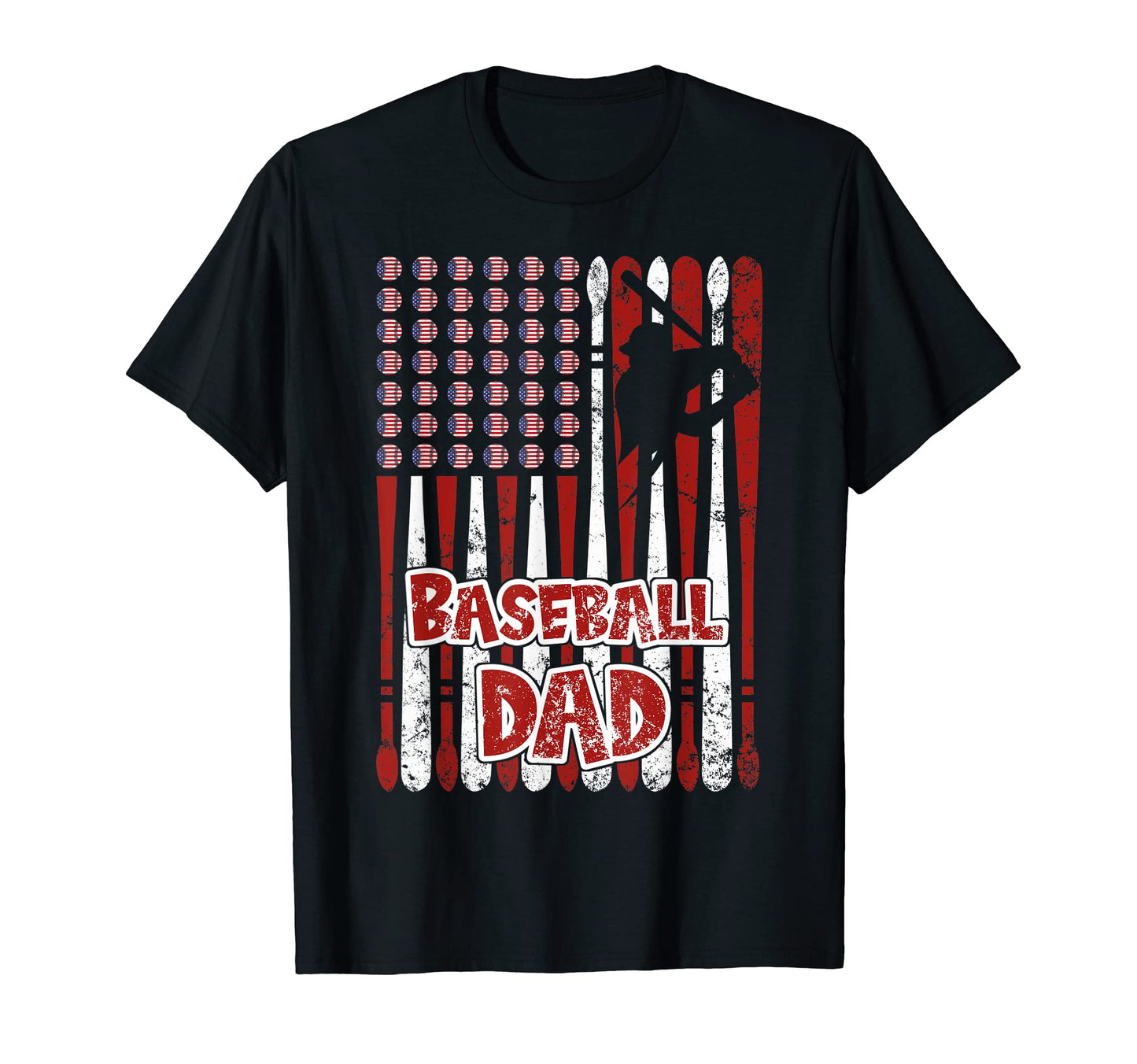 Fathers Day American Flag Softball Dad T-Shirt - Aesthetic Graphic Unisex - T-Shirt, Sweatshirt, Hoodie