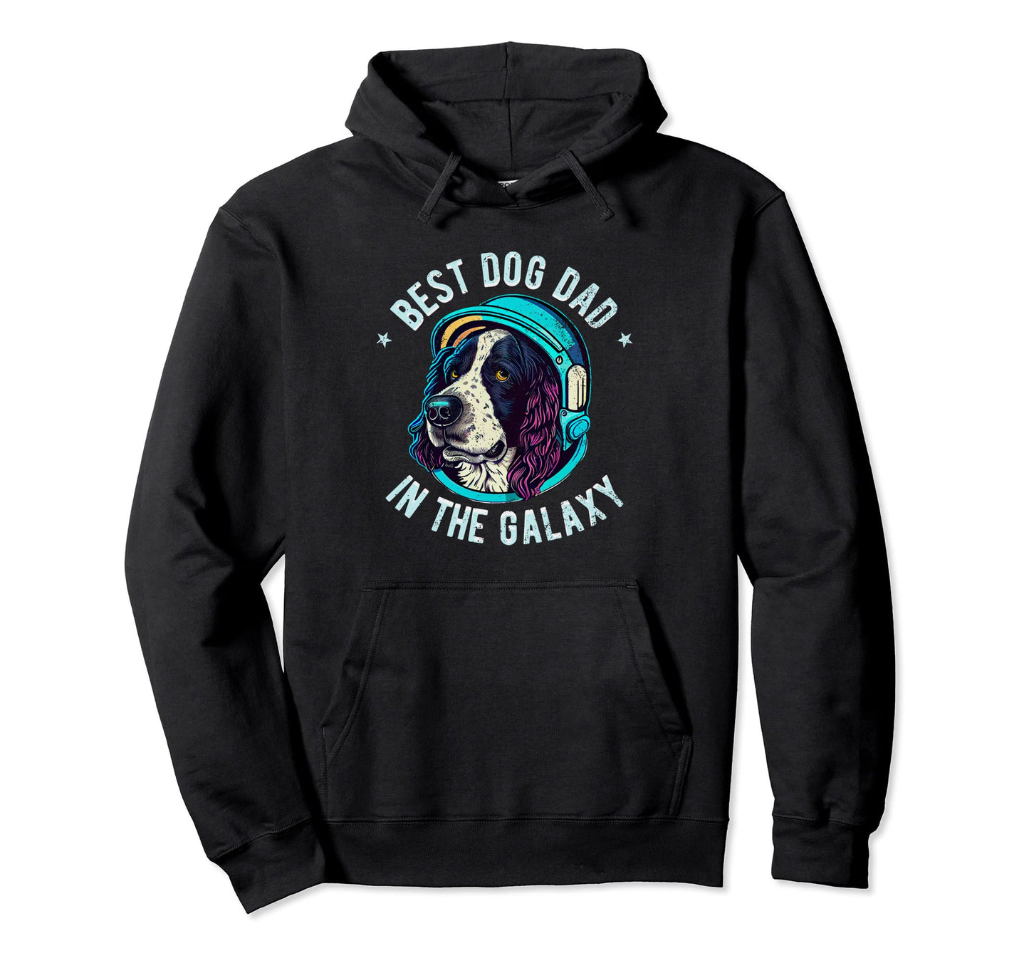 Best Springer Spaniel Dog Dad Galaxy Hoodie - Minimalist Print for Adults - T-Shirt, Sweatshirt, Hoodie