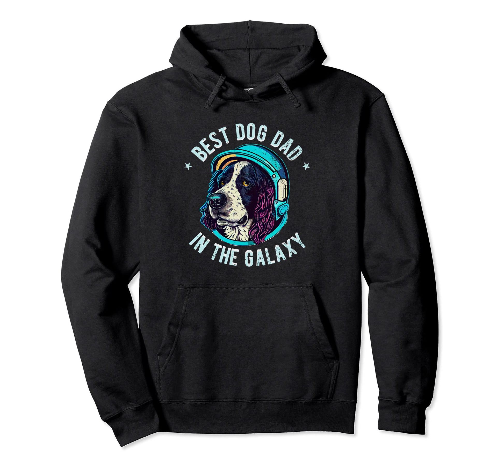 Best Springer Spaniel Dog Dad Galaxy Hoodie - Minimalist Print for Adults - T-Shirt, Sweatshirt, Hoodie