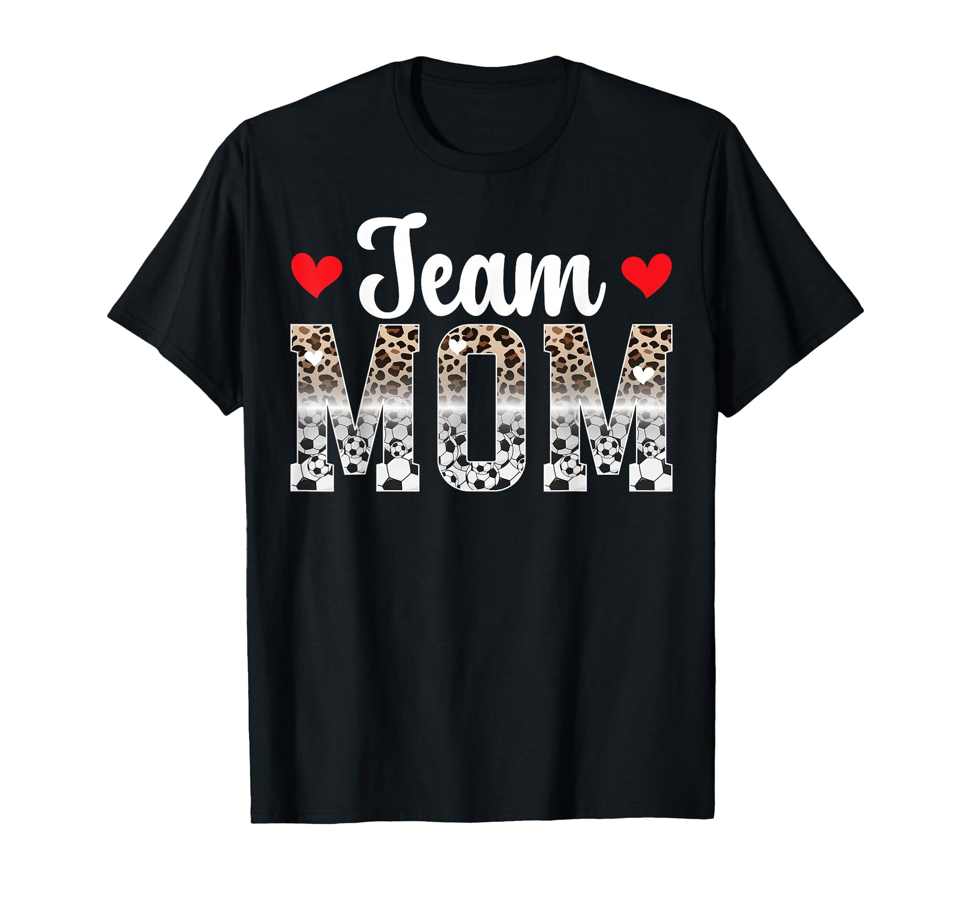 Team Mom Leopard Soccer Team Mom T-Shirt - Aesthetic Graphic Men Women - T-Shirt, Sweatshirt, Hoodie