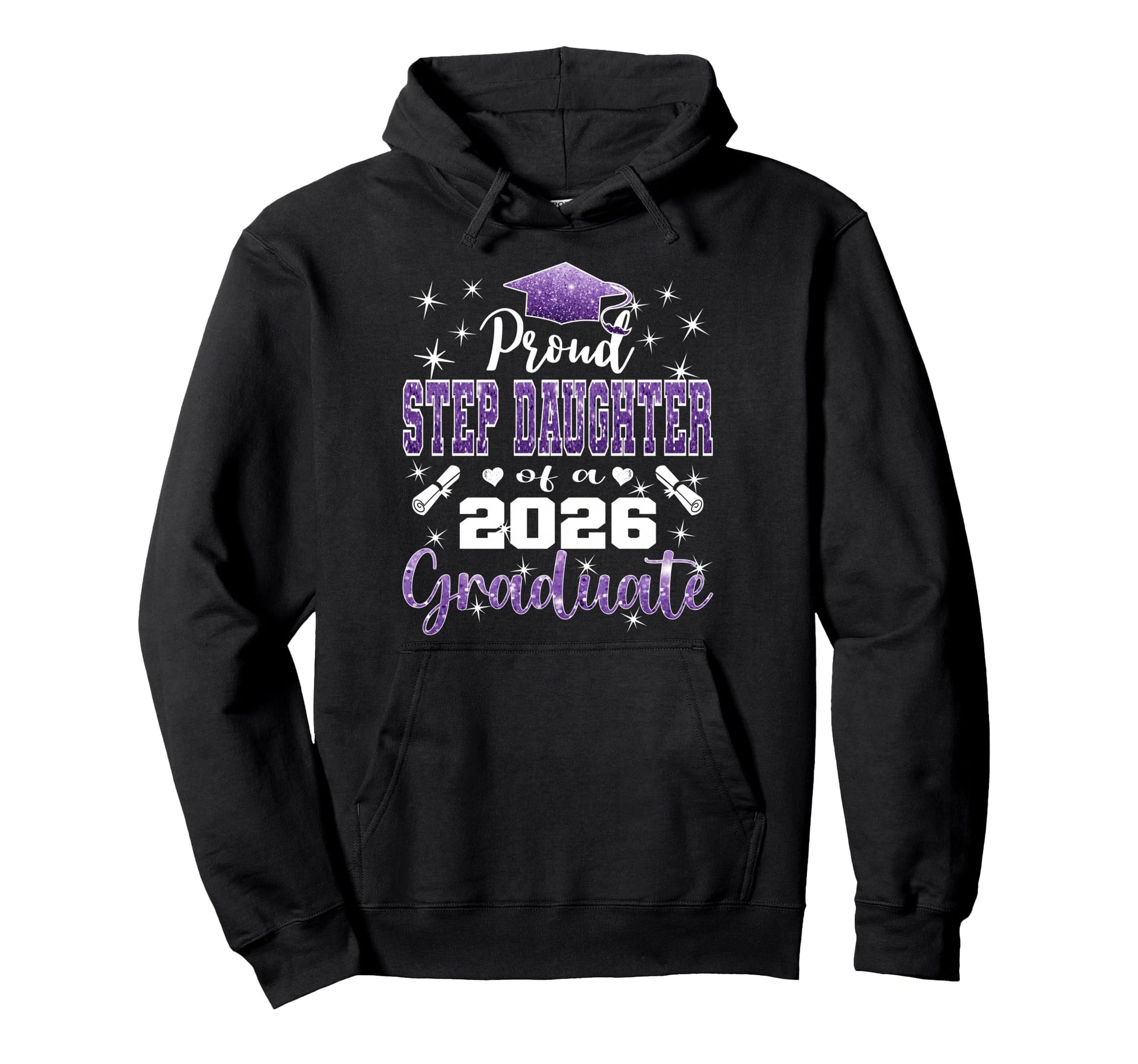 Super Proud Step Daughter 2026 Graduate Hoodie - Novelty Apparel Men Women - T-Shirt, Sweatshirt, Hoodie