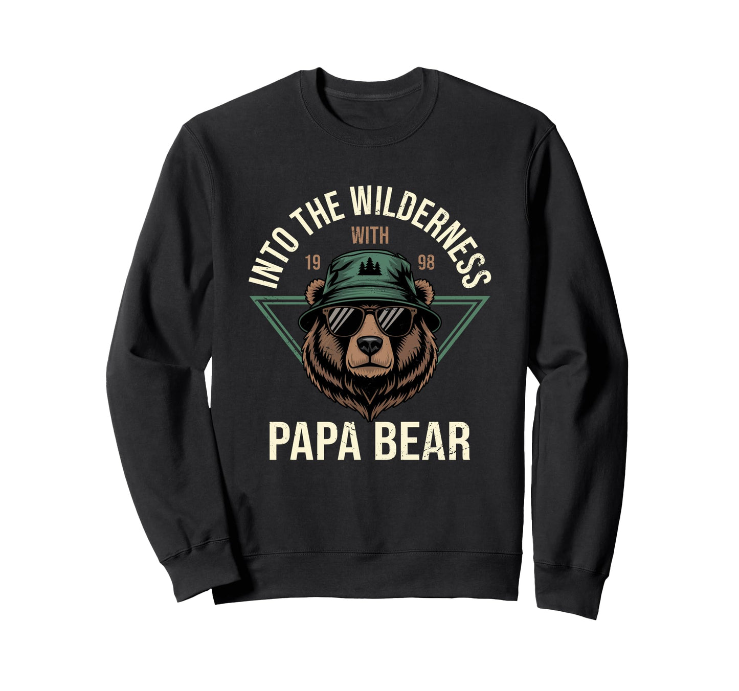 Into Wilderness Papa Bear Adventure Sweatshirt - Unique Graphic for Adults - T-Shirt, Sweatshirt, Hoodie