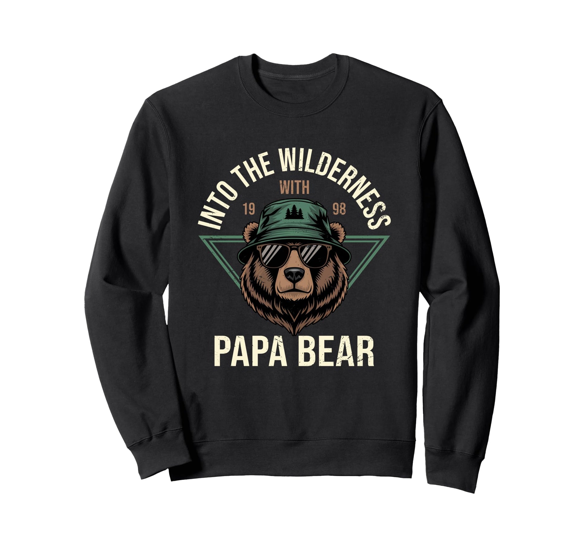 Into Wilderness Papa Bear Adventure Sweatshirt - Unique Graphic for Adults - T-Shirt, Sweatshirt, Hoodie