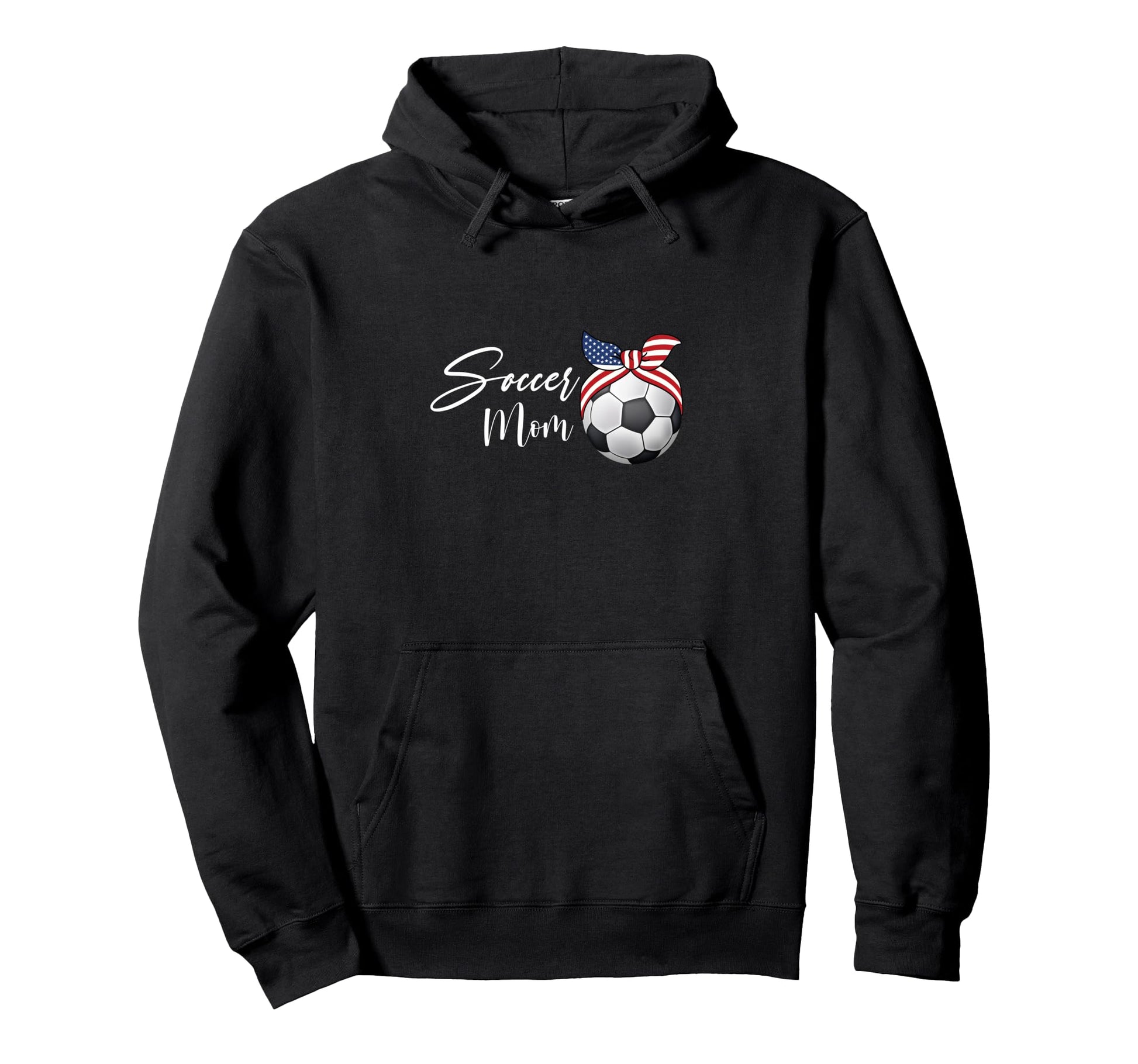 Soccer Mom American Flag Ball Hoodie - Minimalist Print for Adults - T-Shirt, Sweatshirt, Hoodie