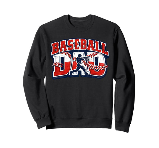 Baseball Dad Game Day Varsity Sweatshirt - Custom Art Print for Adults - T-Shirt, Sweatshirt, Hoodie