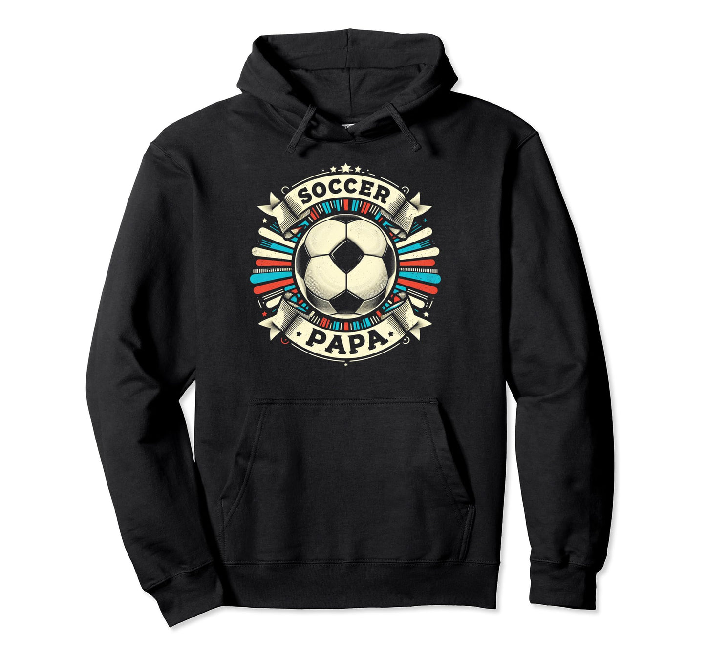 Soccer Papa Family Matching Dad Hoodie - Novelty Apparel for Adults - T-Shirt, Sweatshirt, Hoodie