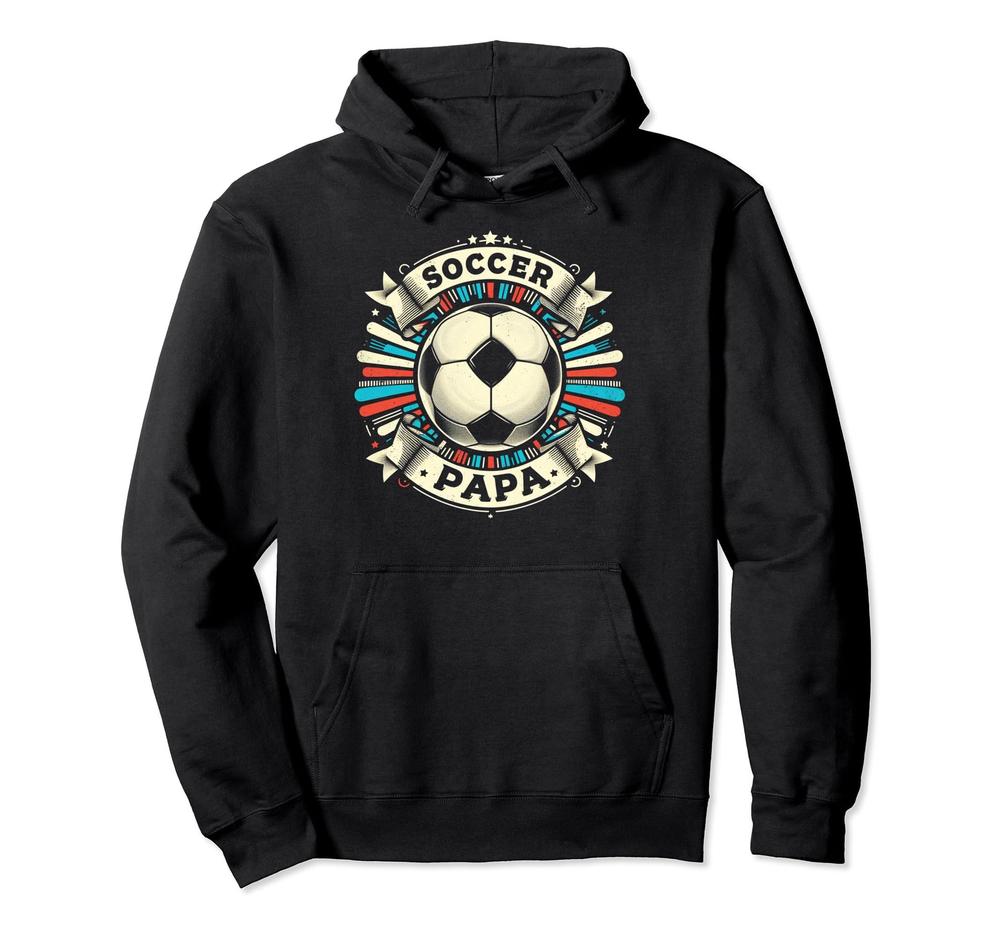 Soccer Papa Family Matching Dad Hoodie - Novelty Apparel for Adults - T-Shirt, Sweatshirt, Hoodie