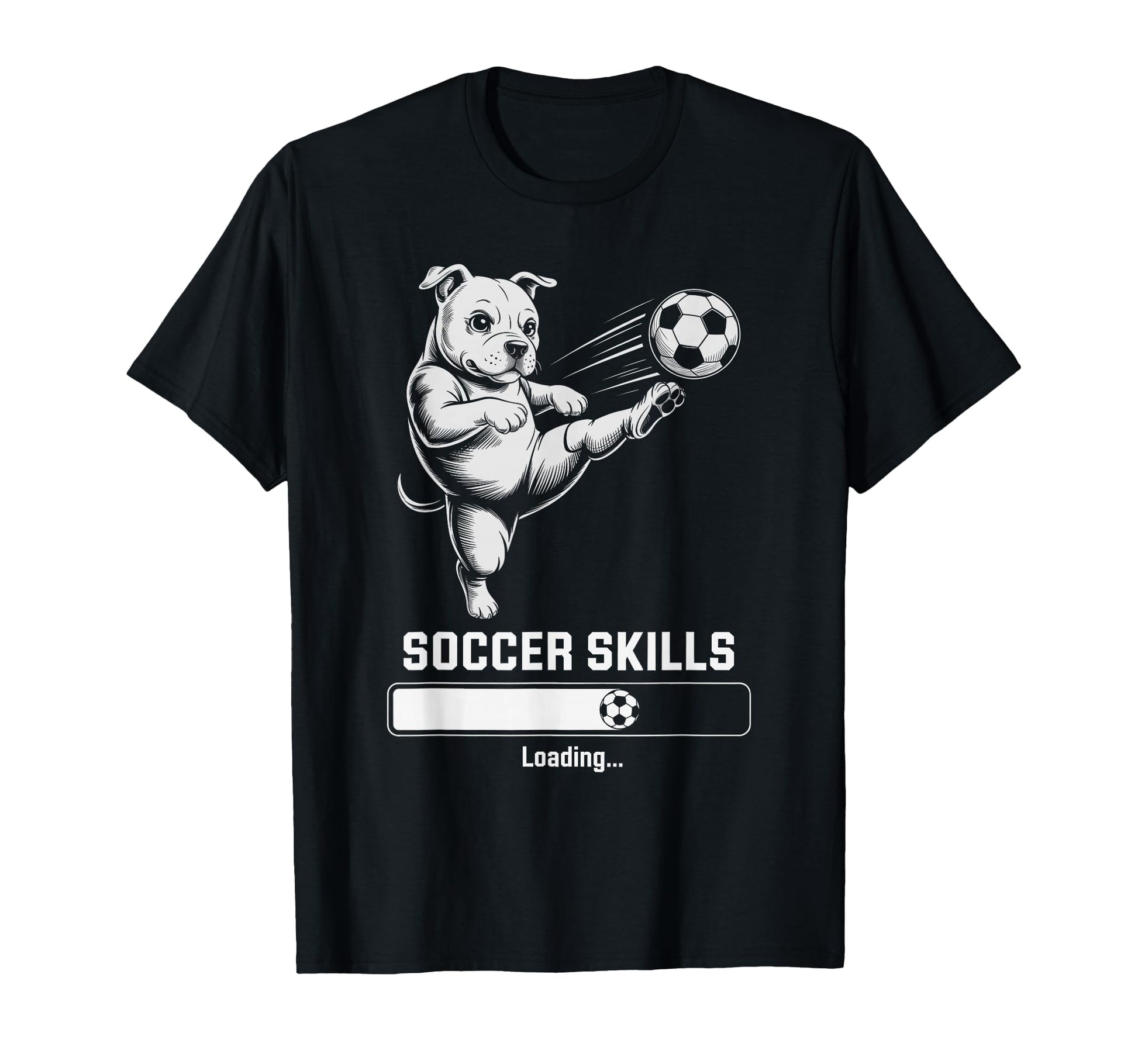 Soccer Pug Skills Loading Dog Score T-Shirt - Aesthetic Graphic Men Women - T-Shirt, Sweatshirt, Hoodie