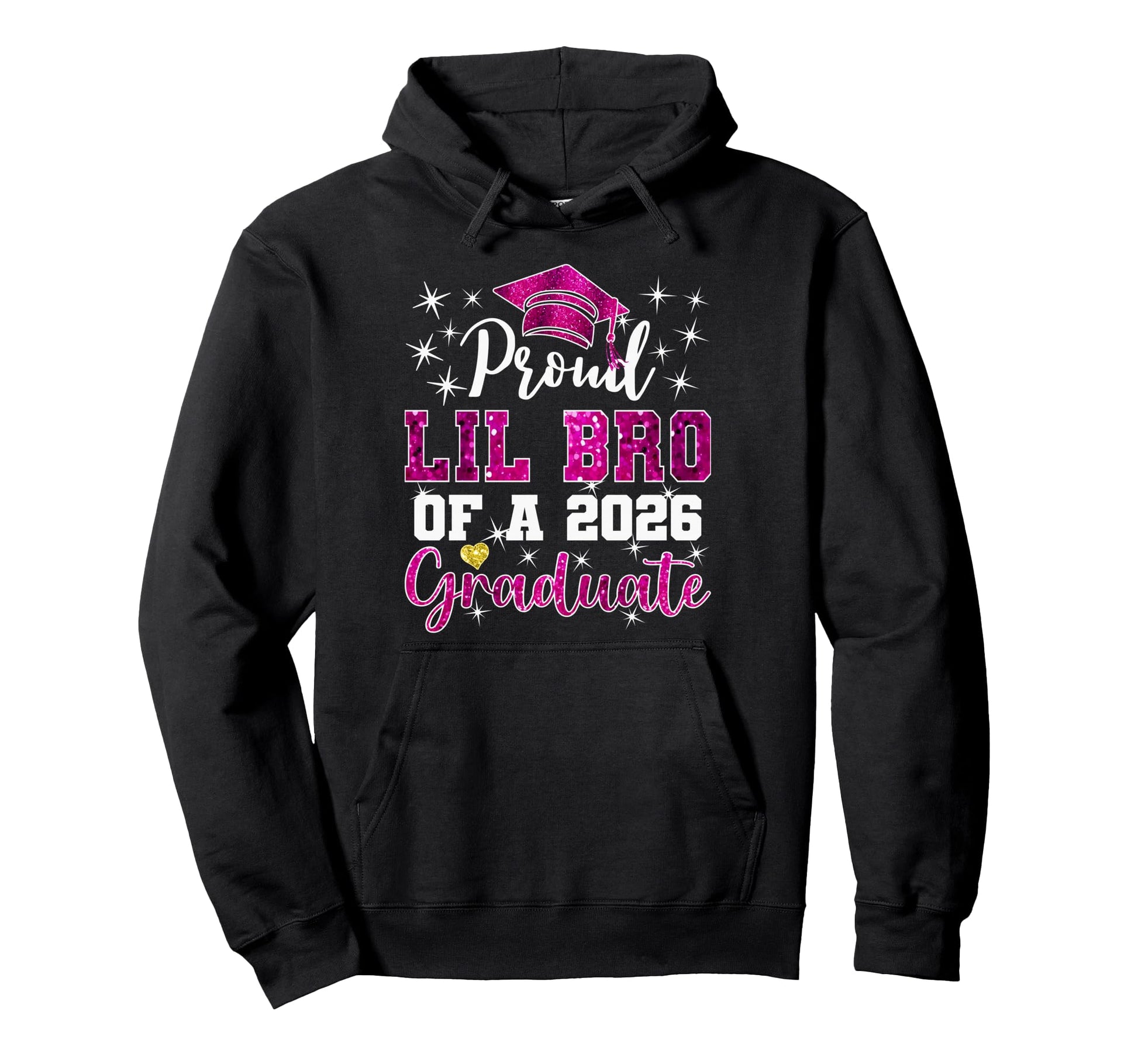 Super Proud Lil Bro 2026 Graduate Hoodie - Unique Graphic for Adults - T-Shirt, Sweatshirt, Hoodie