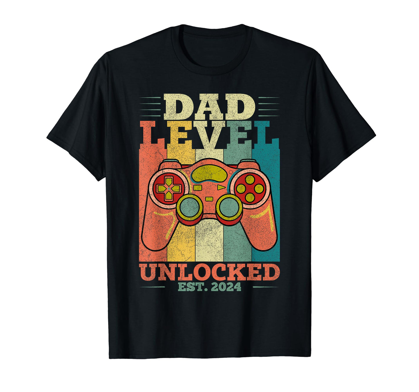 I Leveled Up To Daddy 2024 Gamer New Dad T-Shirt - Custom Art Print Unisex - T-Shirt, Sweatshirt, Hoodie