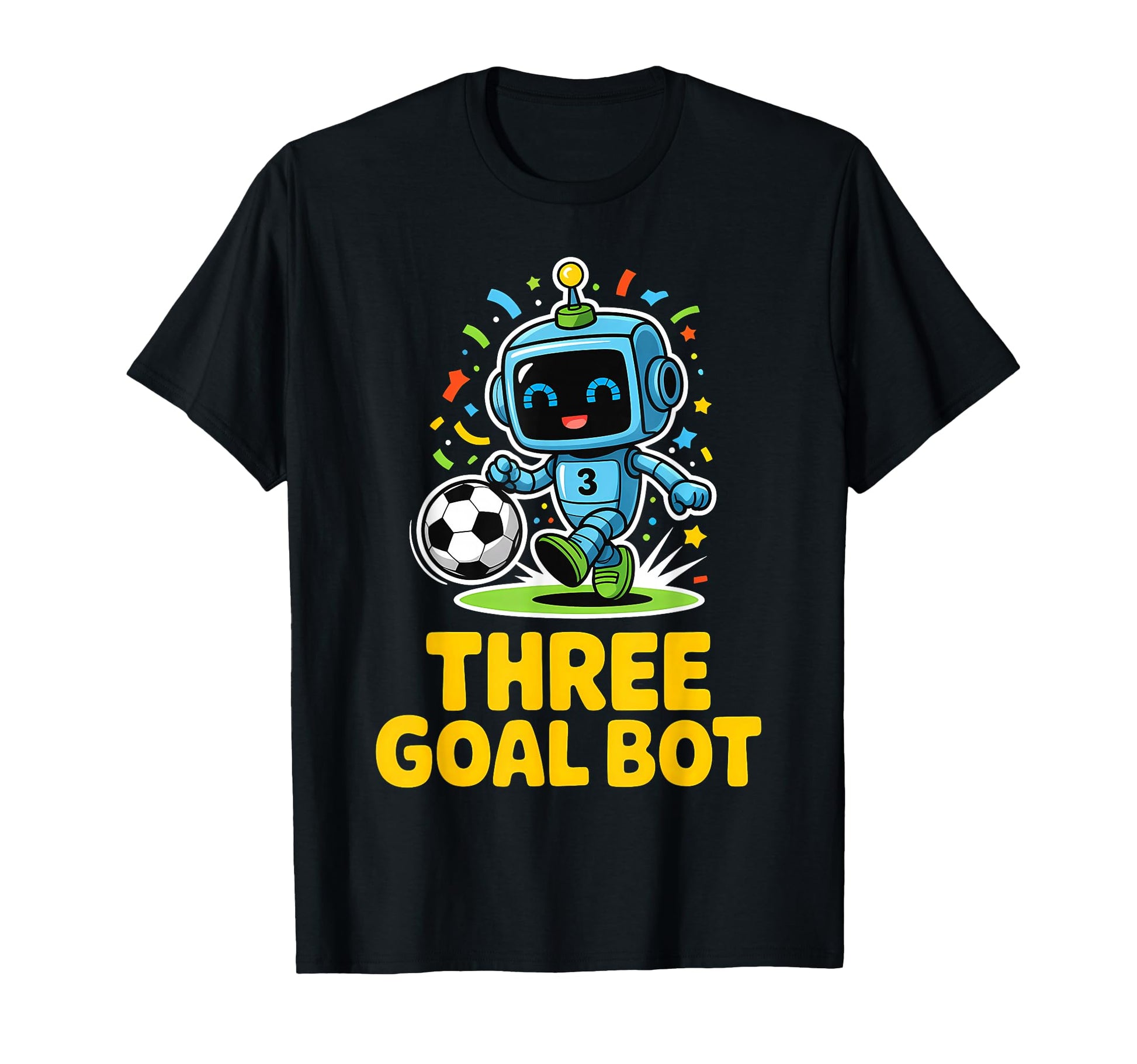 Three Goal Bot Soccer Robot 3Th T-Shirt - Minimalist Print for Adults - T-Shirt, Sweatshirt, Hoodie