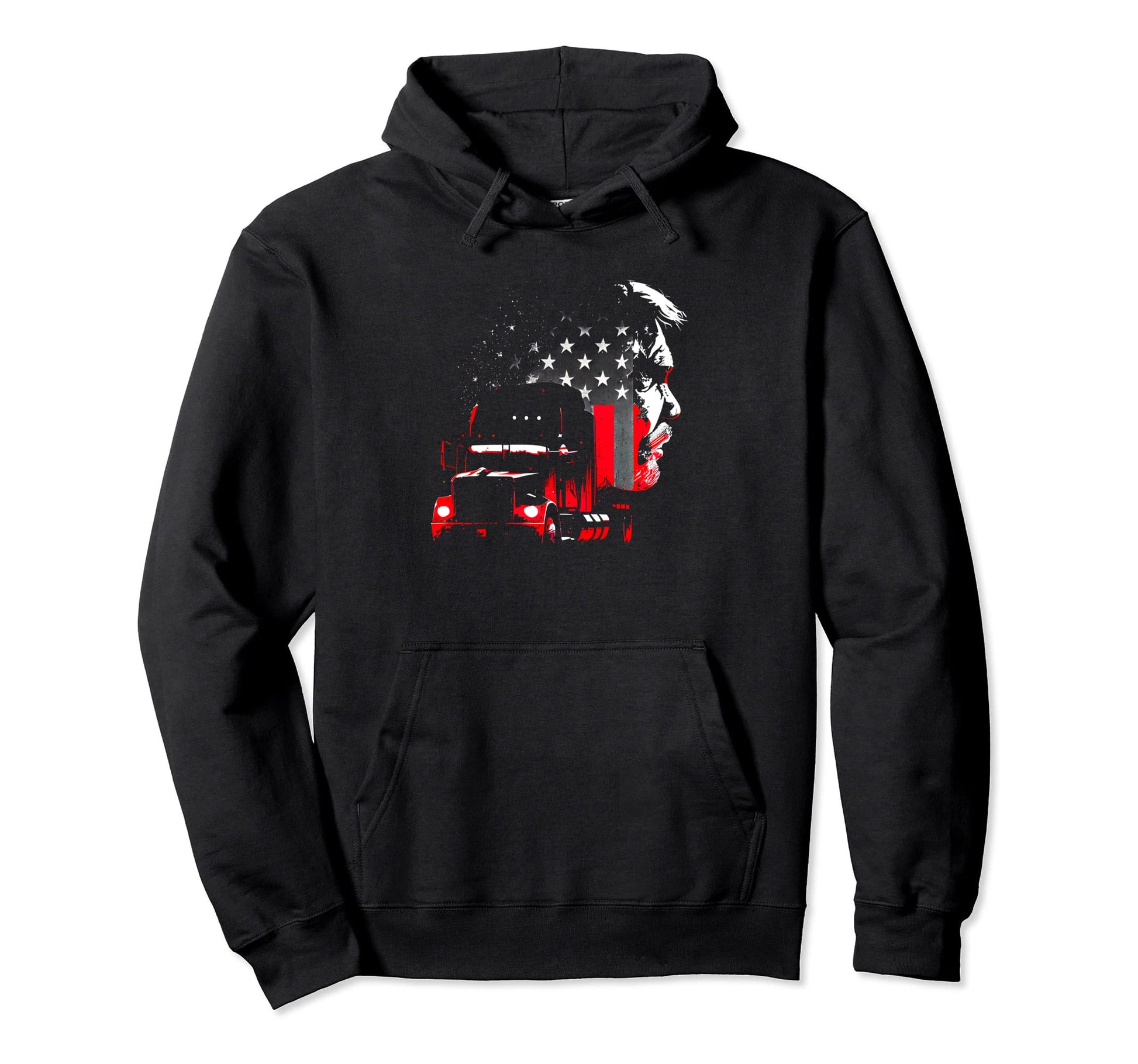 Funny Trucker American Big Rigs Hoodie - Fun Novelty Design for Adults - T-Shirt, Sweatshirt, Hoodie