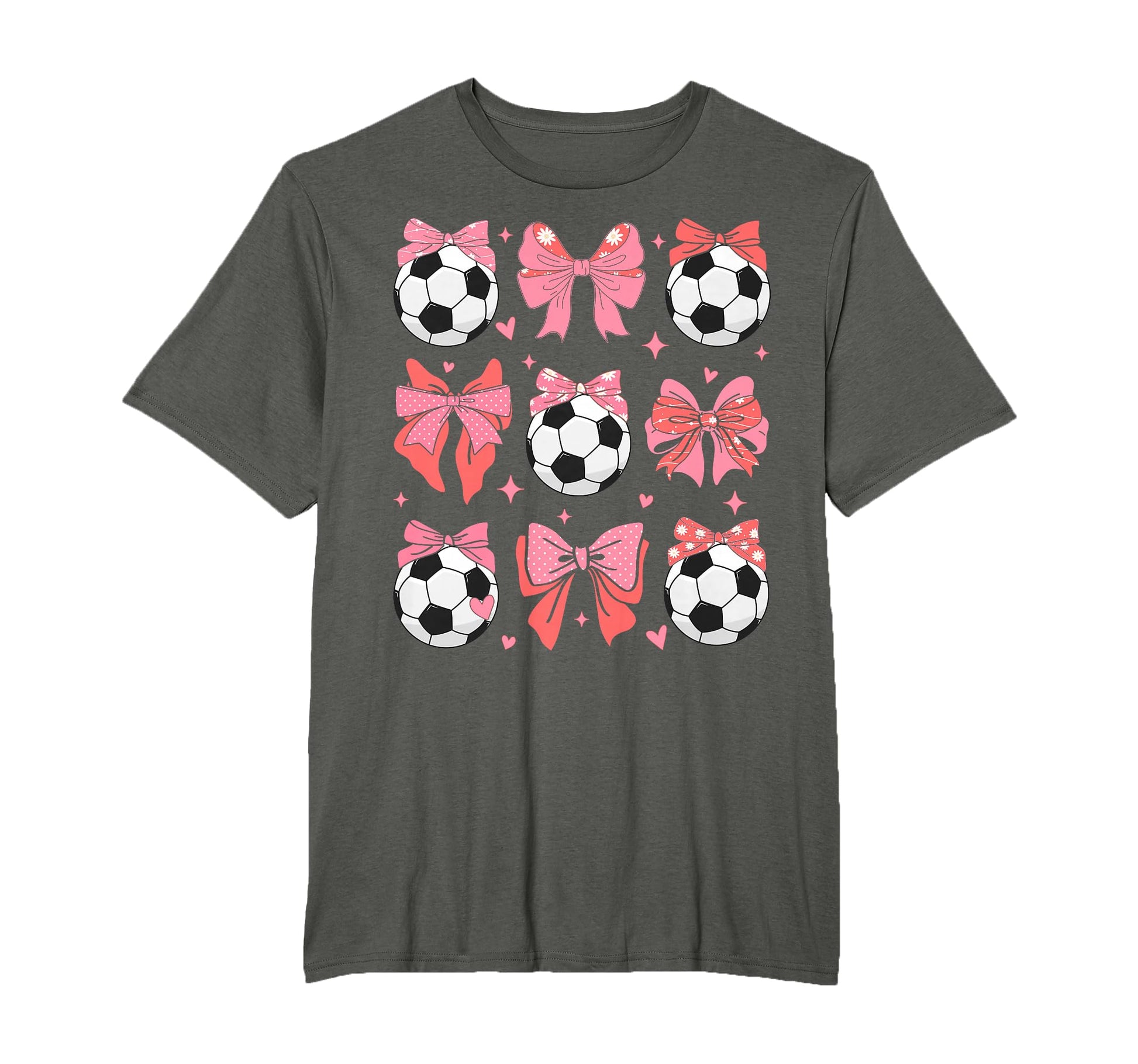 Coquette Bow Soccer Mom Family Sports T-Shirt - Custom Art Print Men Women - T-Shirt, Sweatshirt, Hoodie