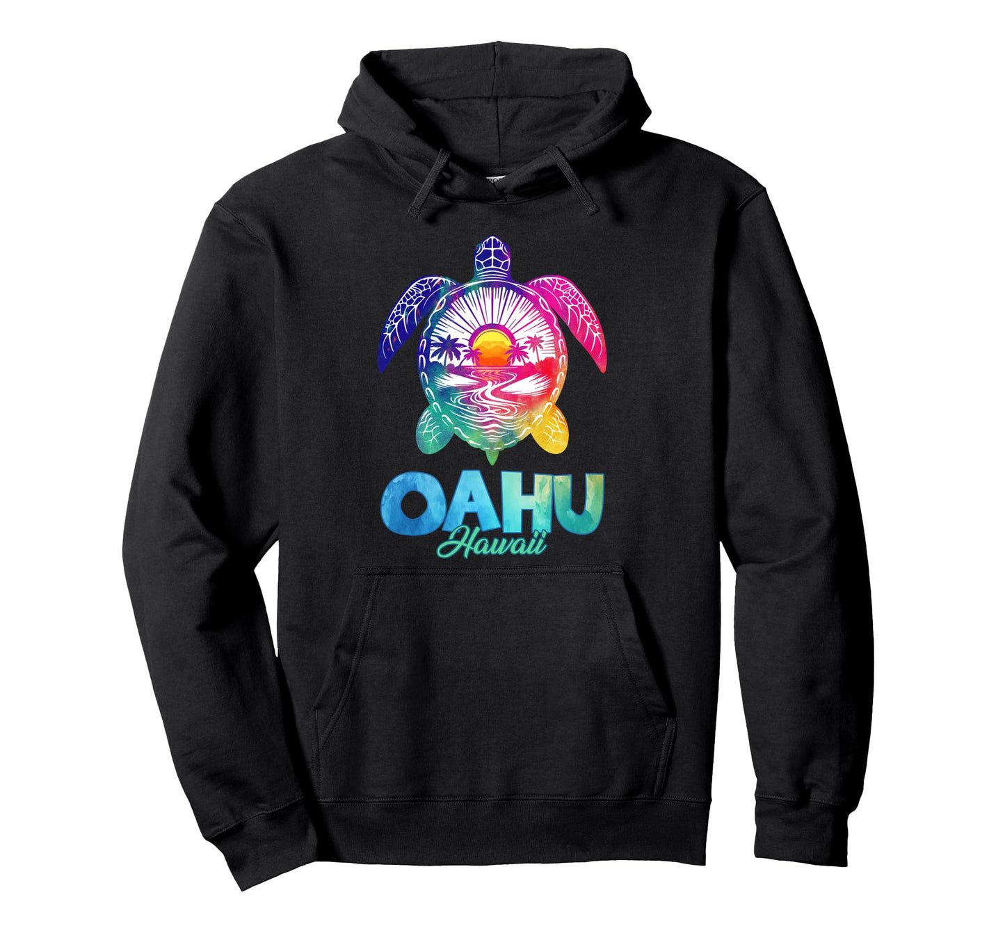 Oahu Tribal Tie Dye Sea Turtle Hawaii Hoodie - Graphic Print for Adults - T-Shirt, Sweatshirt, Hoodie