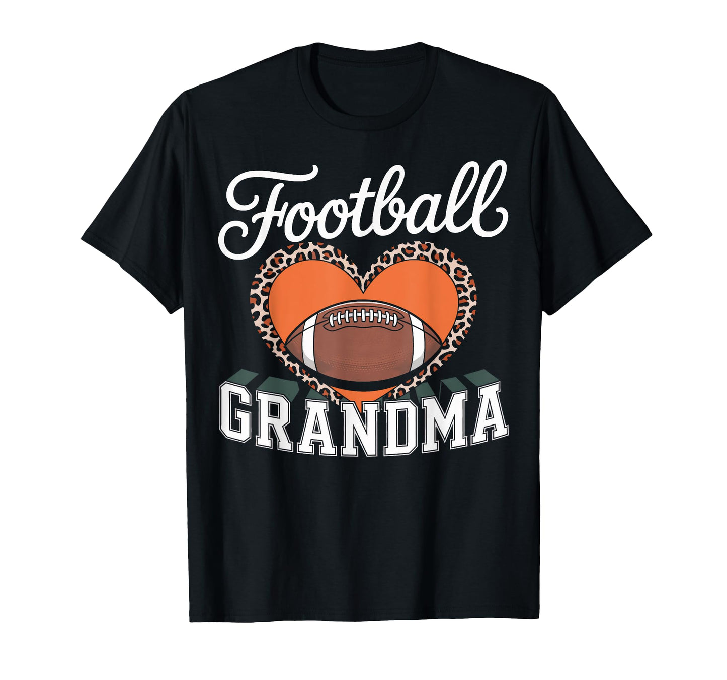 Football Grandma Heart Leopard Soccer T-Shirt - Unique Graphic for Adults - T-Shirt, Sweatshirt, Hoodie
