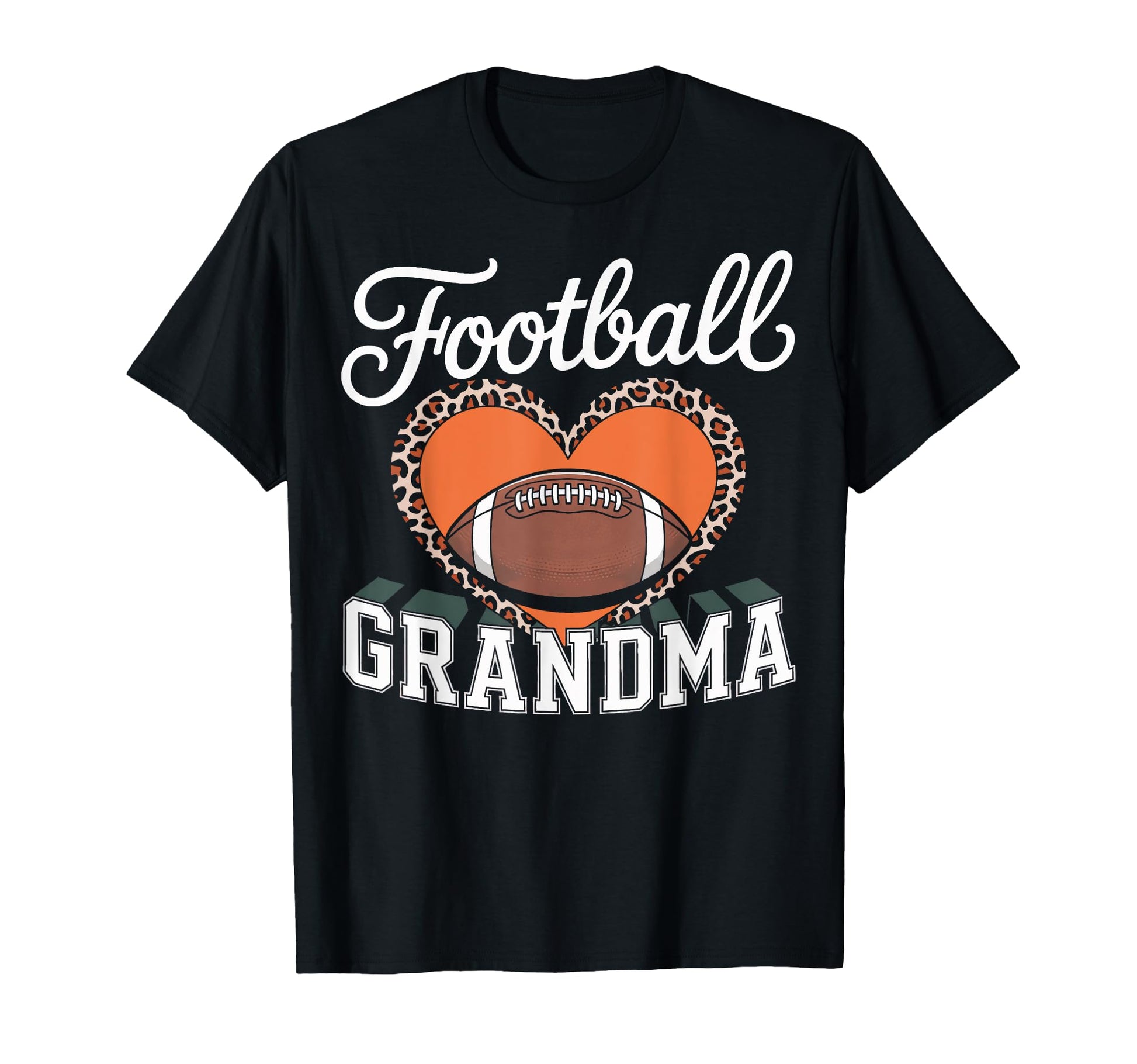 Football Grandma Heart Leopard Soccer T-Shirt - Unique Graphic for Adults - T-Shirt, Sweatshirt, Hoodie