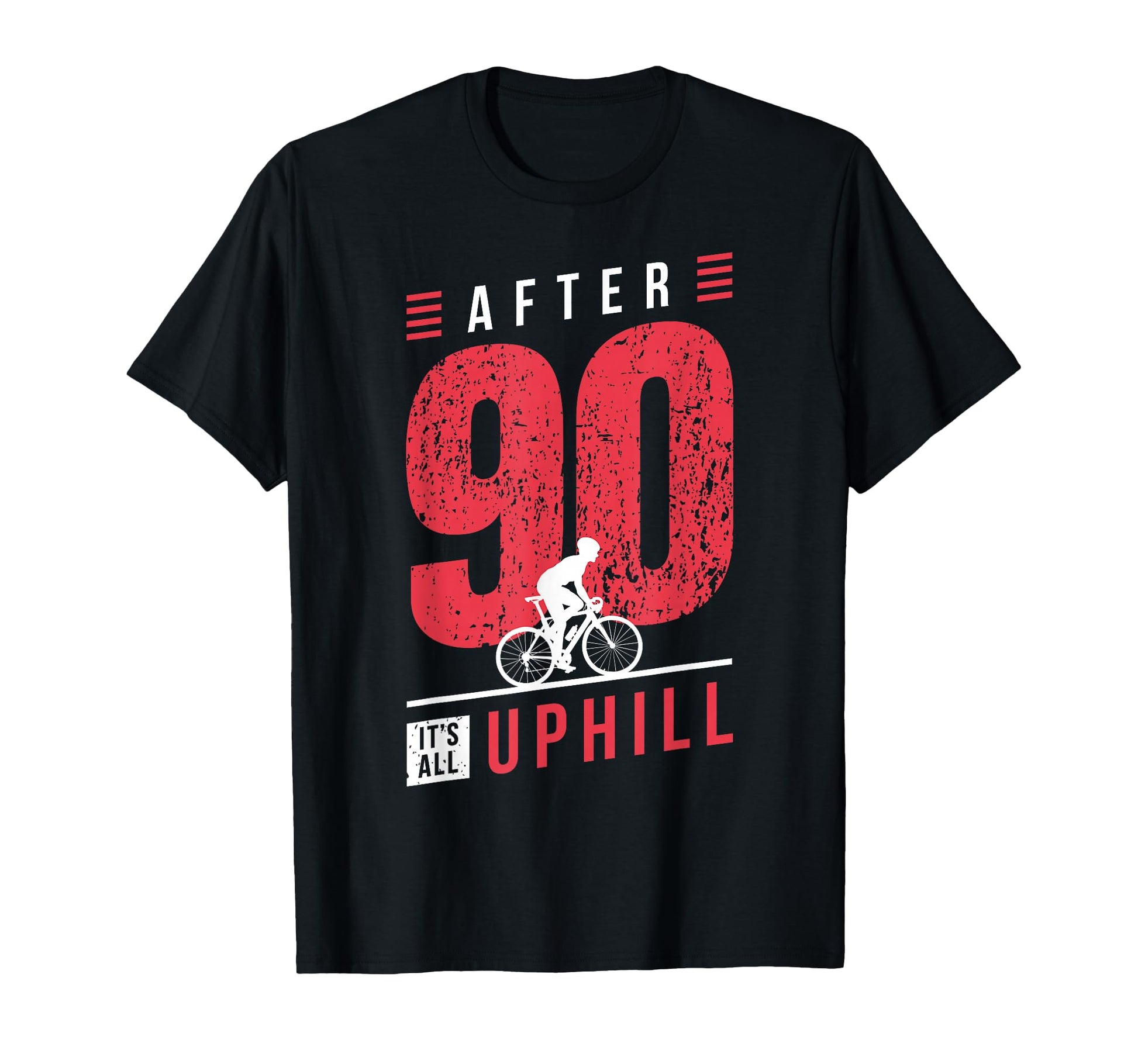 Cyclist 90Th Birthday Cycling Dad T-Shirt - Minimalist Print Men Women - T-Shirt, Sweatshirt, Hoodie