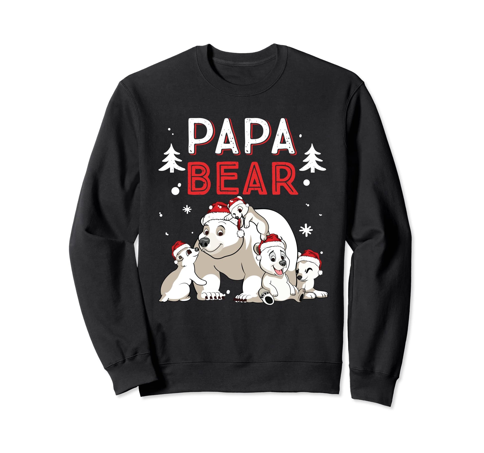 Papa Bear Santa Hat Funny Sweatshirt - Casual Everyday Wear for Adults - T-Shirt, Sweatshirt, Hoodie