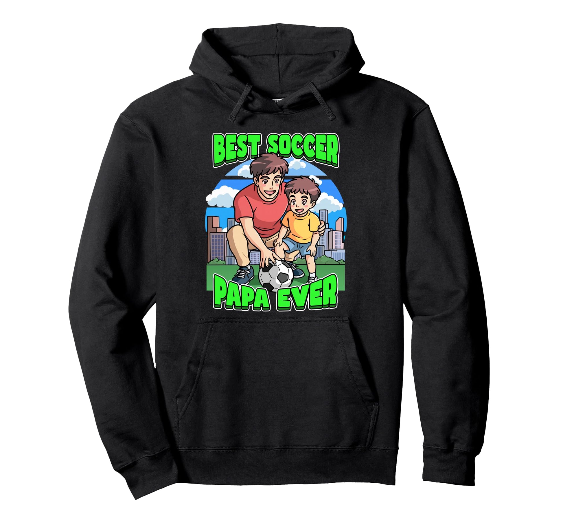 Best Soccer Papa Ever Celebrate Hoodie - Fun Novelty Design for Adults - T-Shirt, Sweatshirt, Hoodie