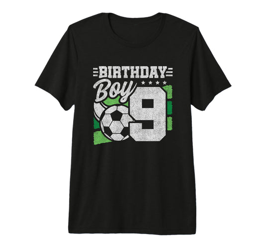 9 Year Old Soccer Birthday 9Th Birthday T-Shirt - Graphic Print Unisex - T-Shirt, Sweatshirt, Hoodie