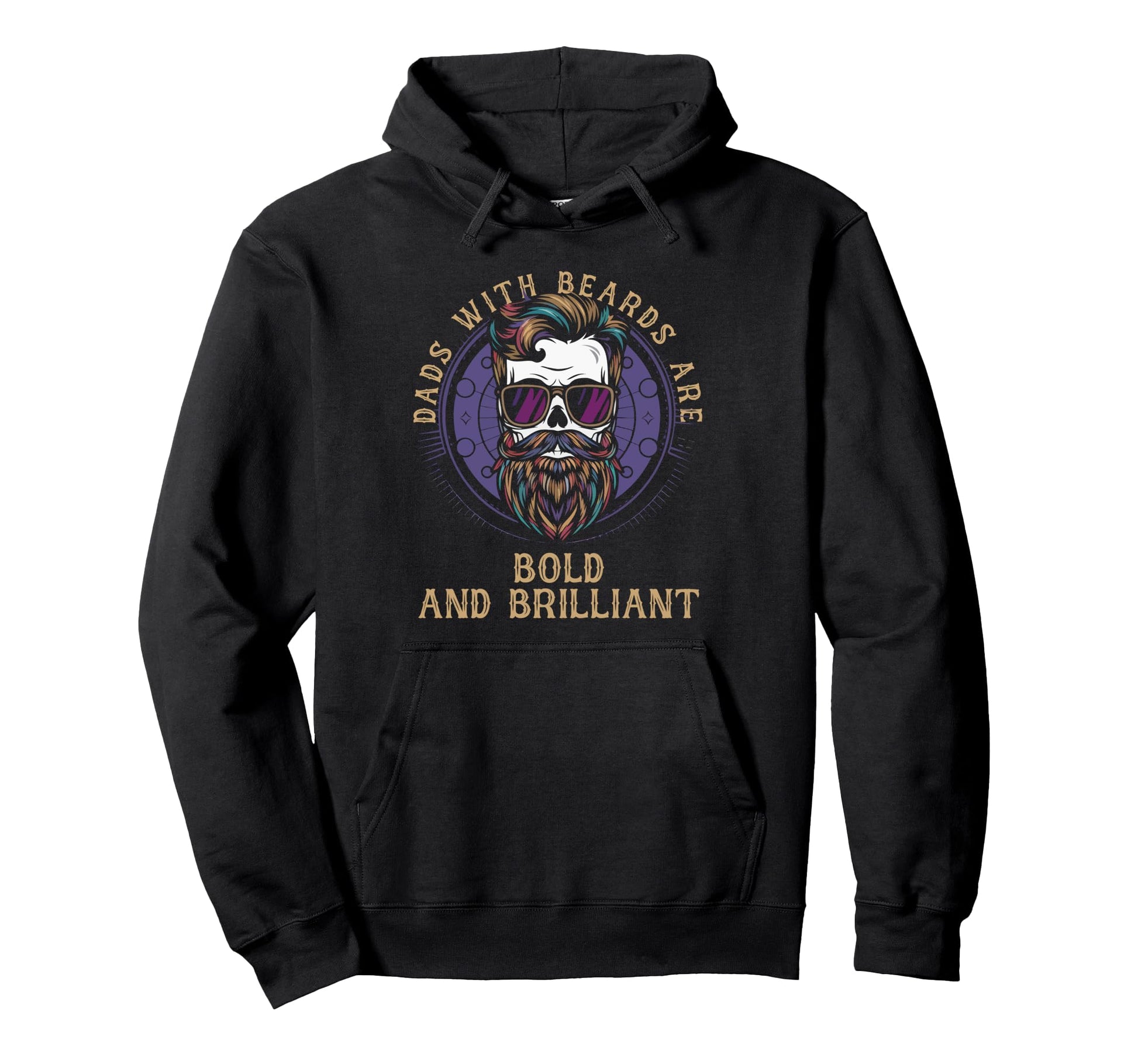 Dads Beards Colorful Skull Bold And Hoodie - Graphic Print Men Women - T-Shirt, Sweatshirt, Hoodie
