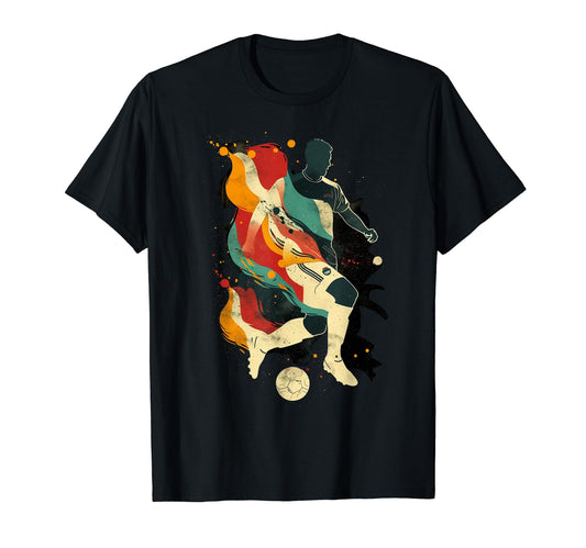 Artsy Soccer Player Abstract Art T-Shirt - Fun Novelty Design for Adults - T-Shirt, Sweatshirt, Hoodie