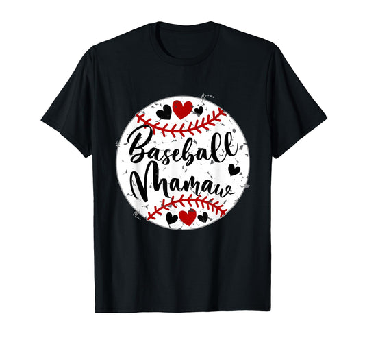 Baseball Mamaw Love Funny Mothers Day T-Shirt - Minimalist Print Men Women - T-Shirt, Sweatshirt, Hoodie