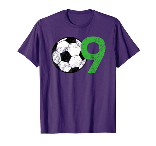 9Th Birthday Soccer Ball T-Shirt - Aesthetic Graphic Unisex - T-Shirt, Sweatshirt, Hoodie