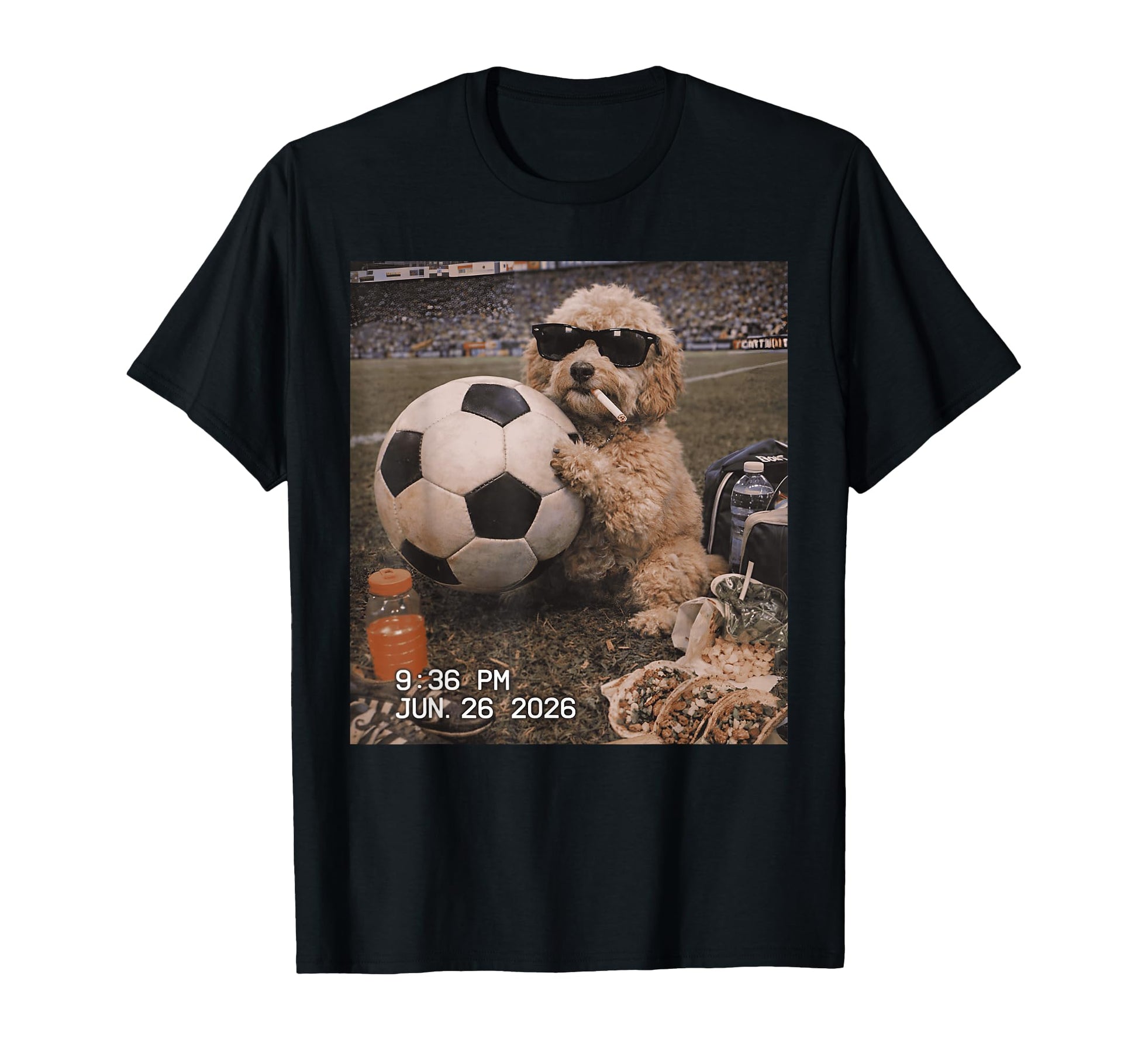 Funny Dog Soccer Fan Sunglasses T-Shirt - Custom Art Print Men Women - T-Shirt, Sweatshirt, Hoodie