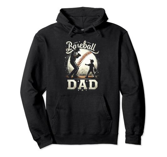 Baseball Dad Fathers Day Hoodie - Novelty Apparel for Adults - T-Shirt, Sweatshirt, Hoodie