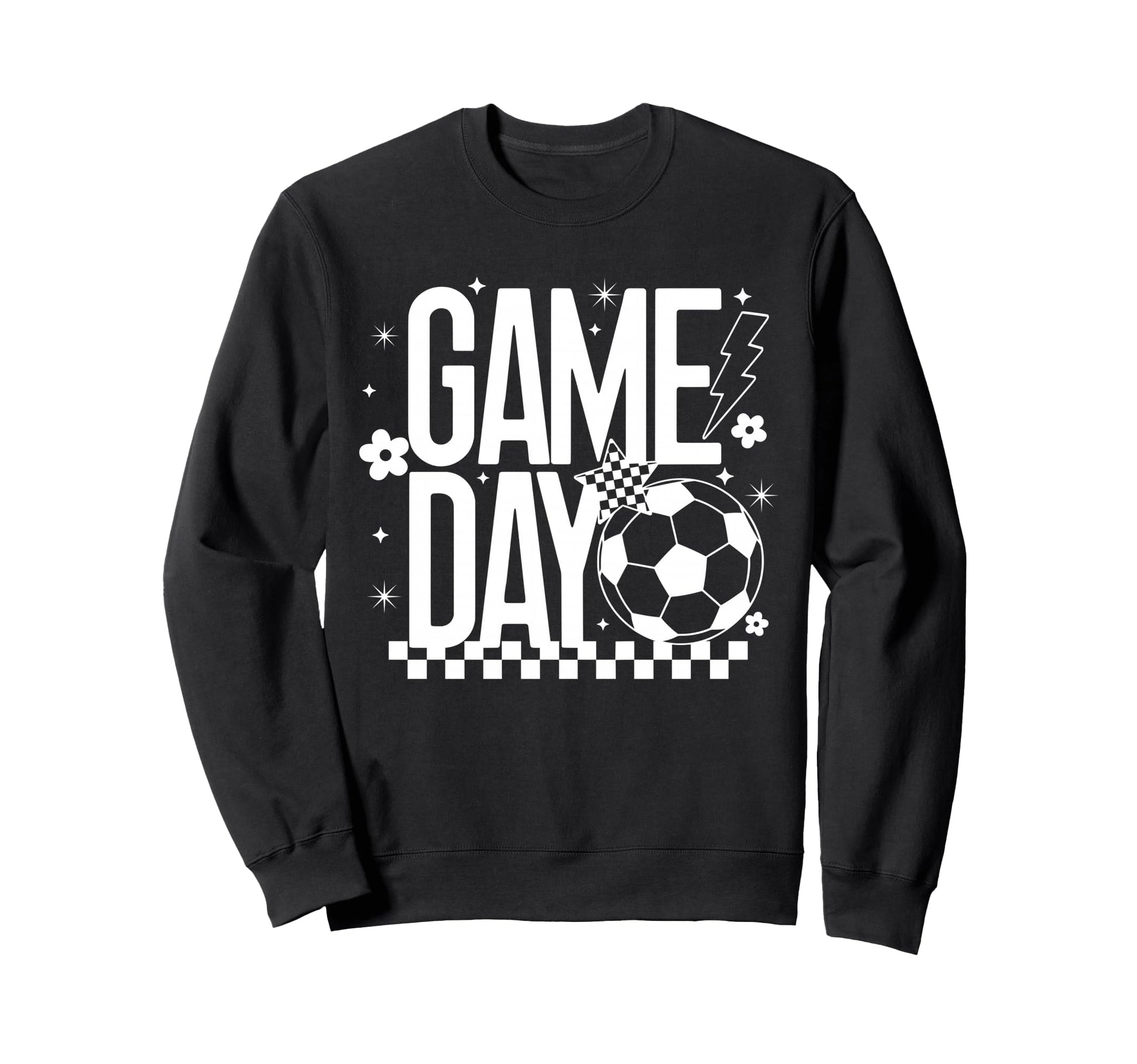Game Day Soccer Season Mom Checkered Sweatshirt - Unique Graphic Unisex - T-Shirt, Sweatshirt, Hoodie