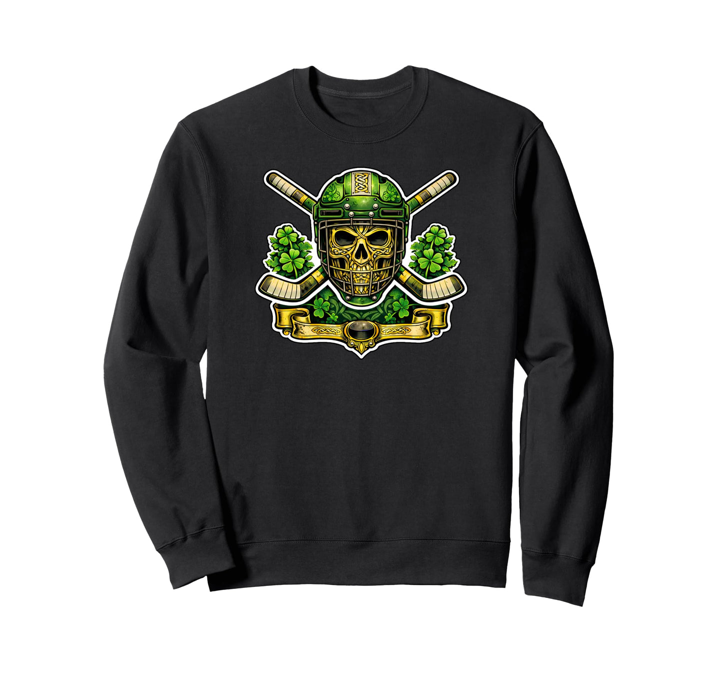 Celtic Skull Irish Hockey St Sweatshirt - Novelty Apparel for Adults - T-Shirt, Sweatshirt, Hoodie