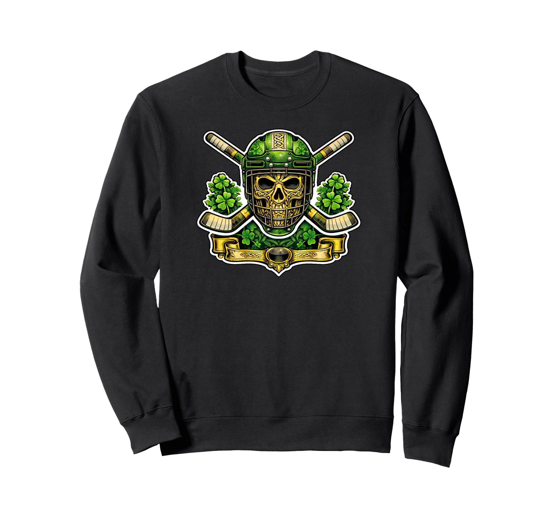 Celtic Skull Irish Hockey St Sweatshirt - Novelty Apparel for Adults - T-Shirt, Sweatshirt, Hoodie