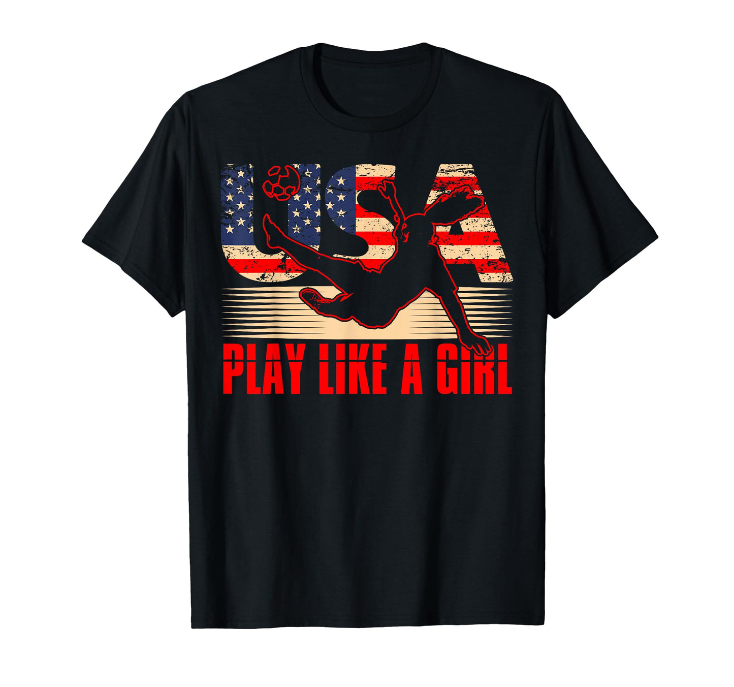 Play Like Usa America Flag Soccer League T-Shirt - Unique Graphic Unisex - T-Shirt, Sweatshirt, Hoodie
