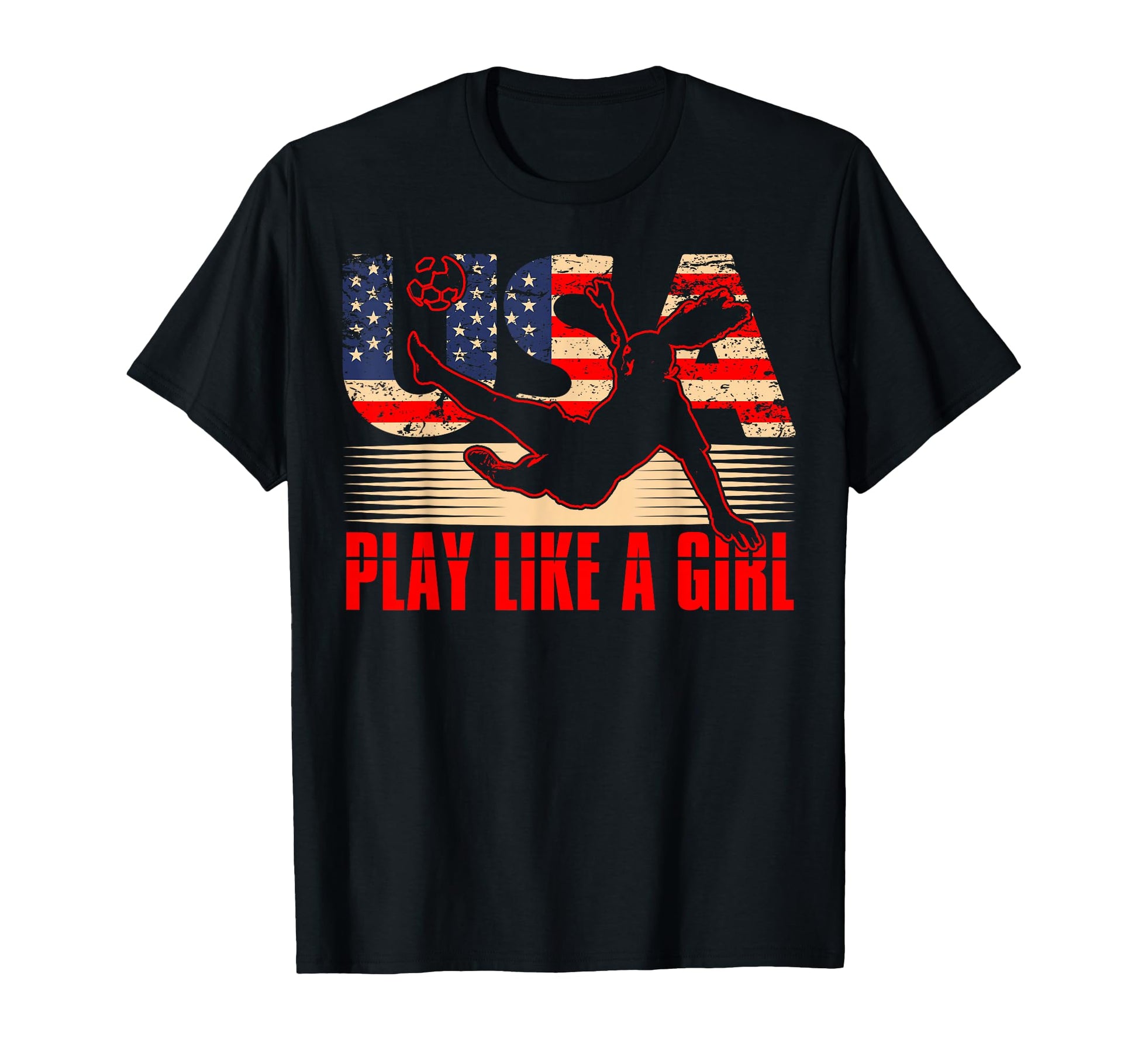 Play Like Usa America Flag Soccer League T-Shirt - Unique Graphic Unisex - T-Shirt, Sweatshirt, Hoodie