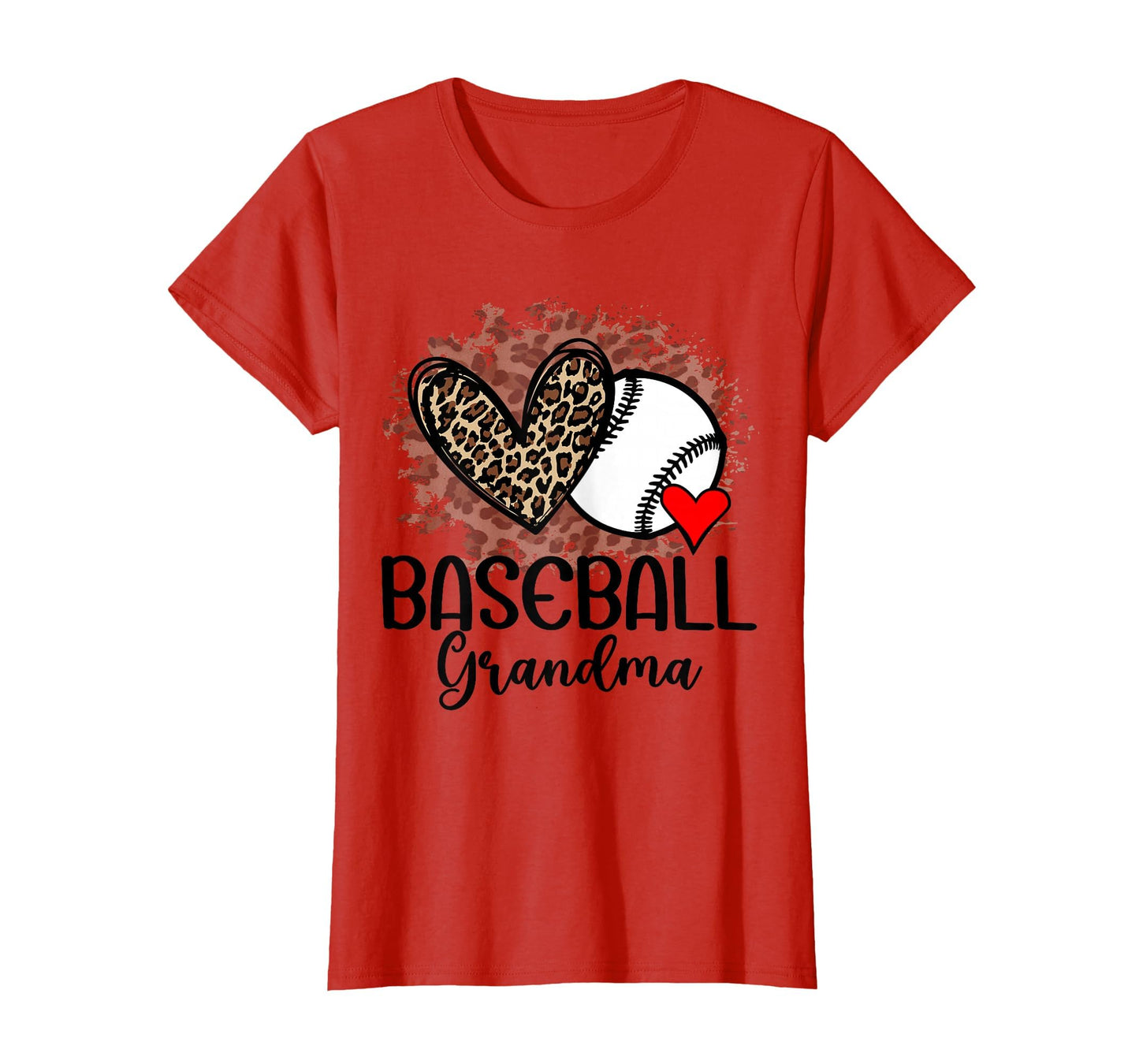 Baseball Grandma Funny Leopard Heart T-Shirt - Streetwear Style Unisex - T-Shirt, Sweatshirt, Hoodie