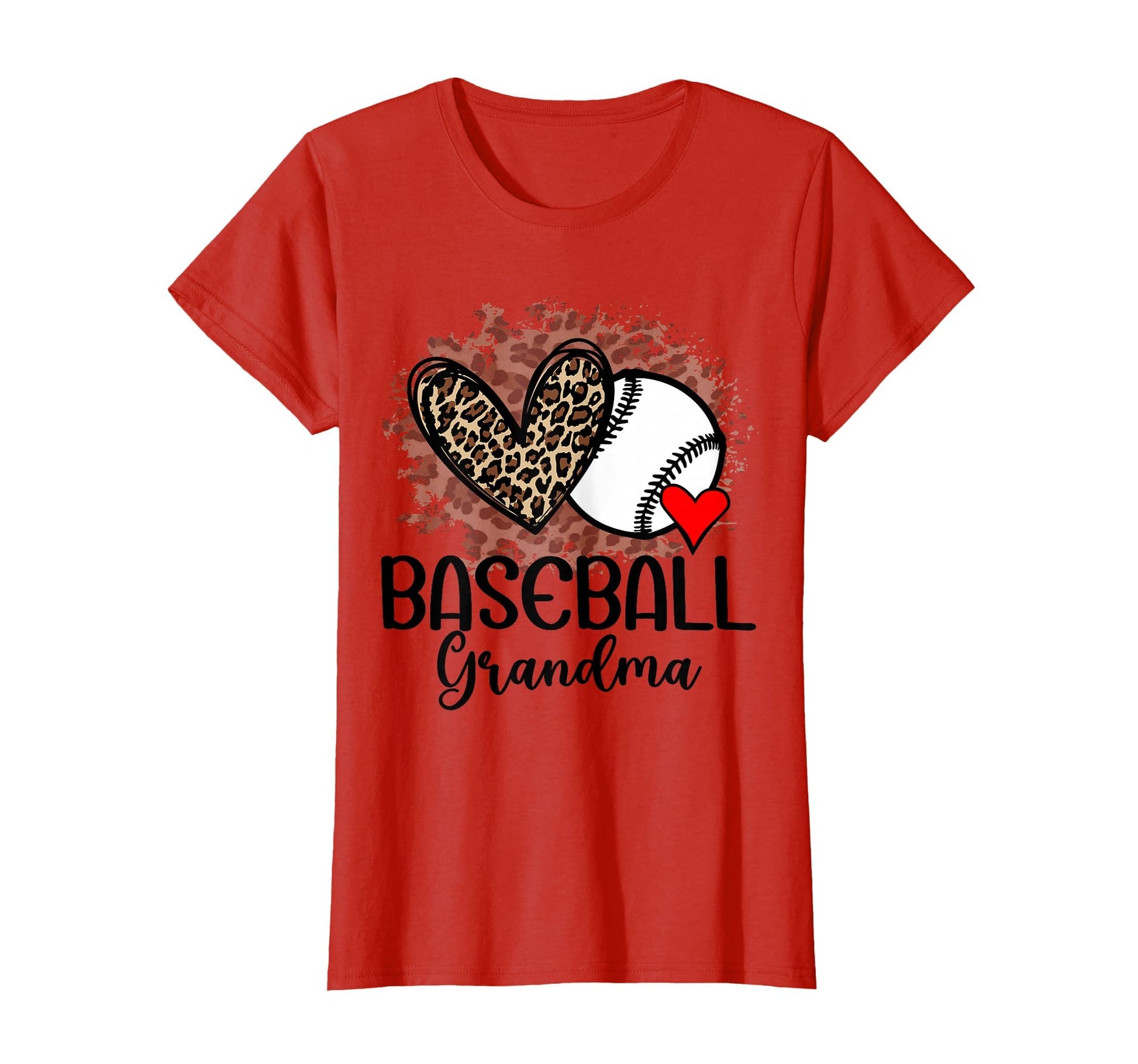 Baseball Grandma Funny Leopard Heart T-Shirt - Streetwear Style Unisex - T-Shirt, Sweatshirt, Hoodie