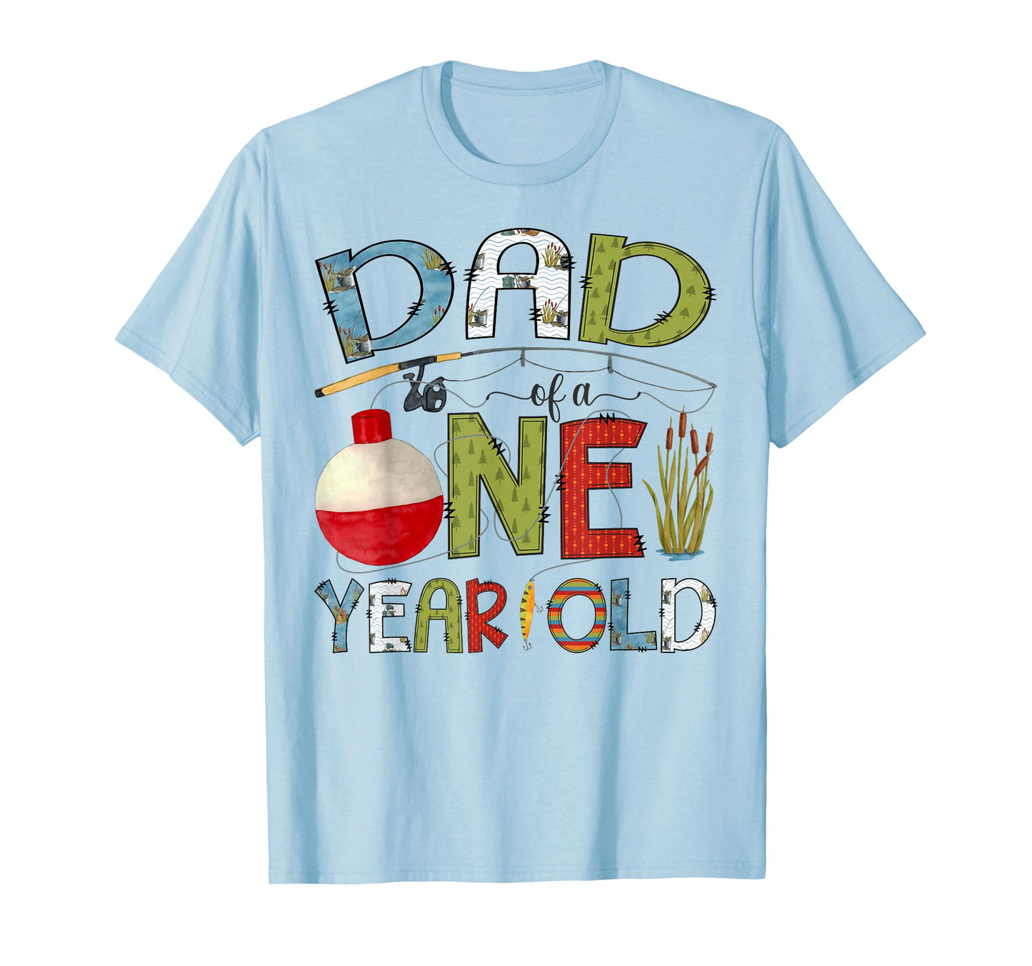 Dad One Year Old 1St Birthday Fishing T-Shirt - Minimalist Print for Adults - T-Shirt, Sweatshirt, Hoodie
