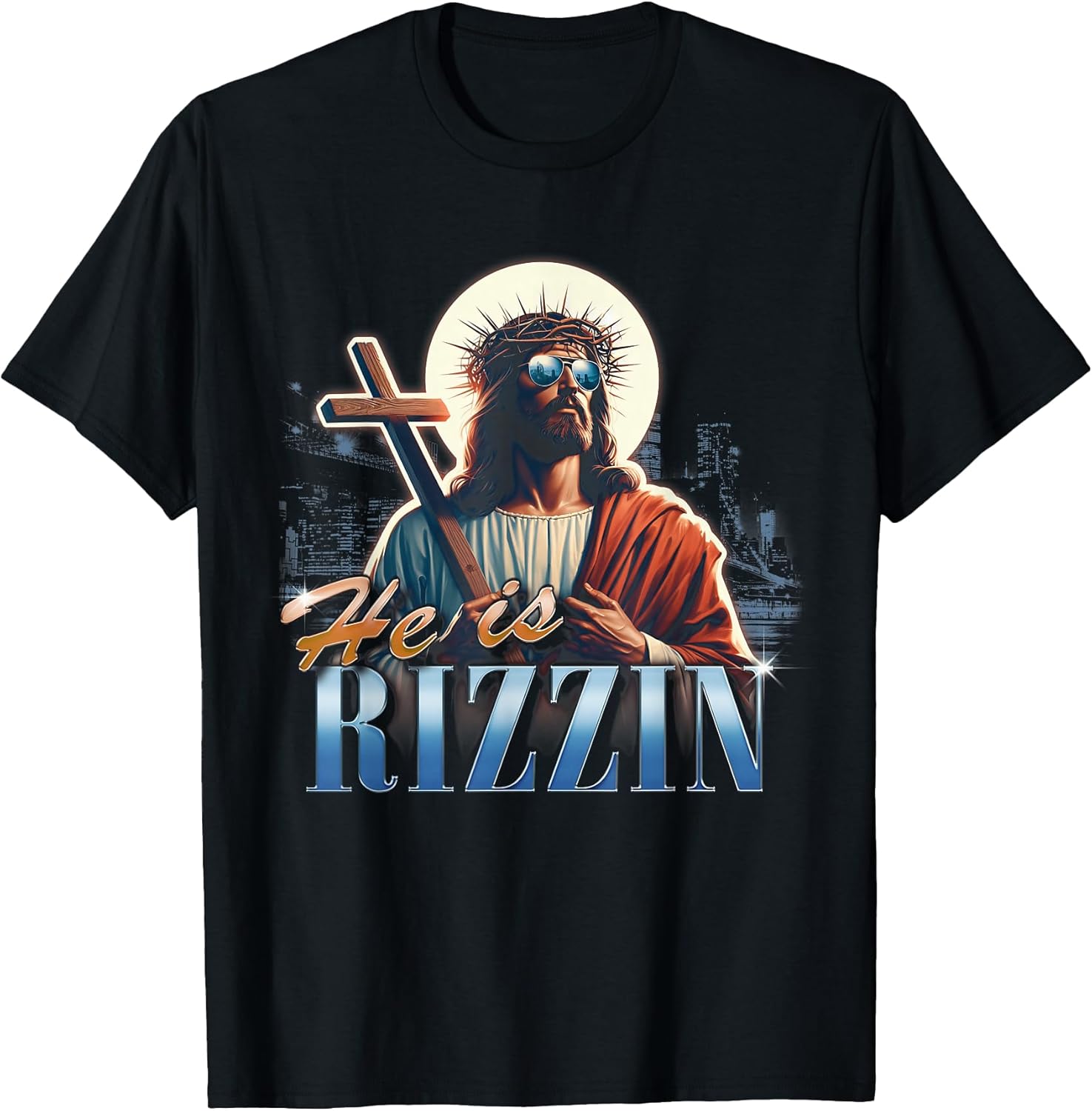 He Is Rizzin Funny 90s Bootleg Rap Vintage Style Unisex T-shirt, Sweatshirt, Hoodie, Long Sleeve Tee - T-Shirt, Sweatshirt, Hoodie