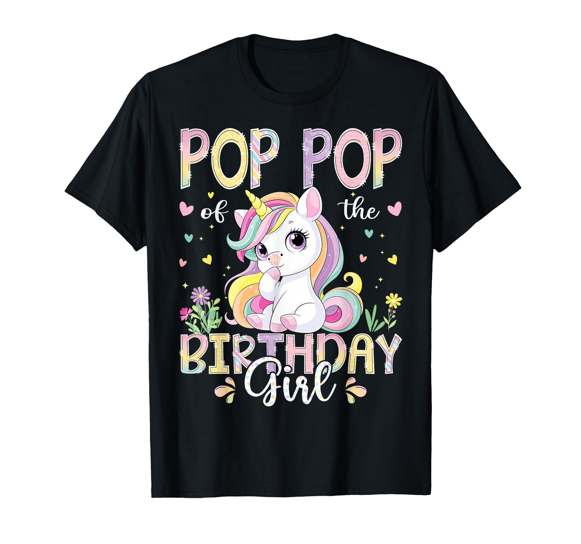 Pop Pop Birthday Kawaii Unicorn Family T-Shirt - Novelty Apparel Men Women - T-Shirt, Sweatshirt, Hoodie