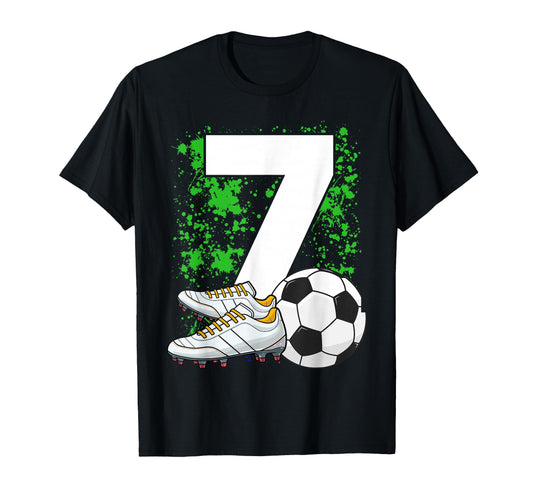 7Th Birthday 7 Years Soccer Football T-Shirt - Novelty Apparel for Adults - T-Shirt, Sweatshirt, Hoodie