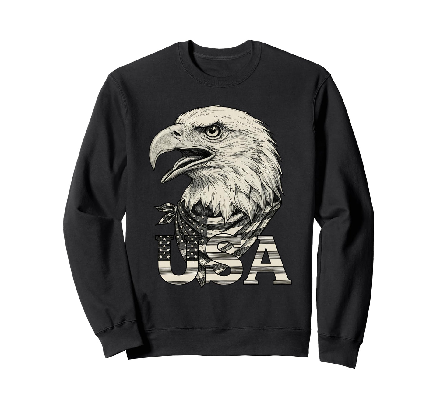 American Flag Bald Eagle Patriotic Sweatshirt - Novelty Apparel Men Women - T-Shirt, Sweatshirt, Hoodie